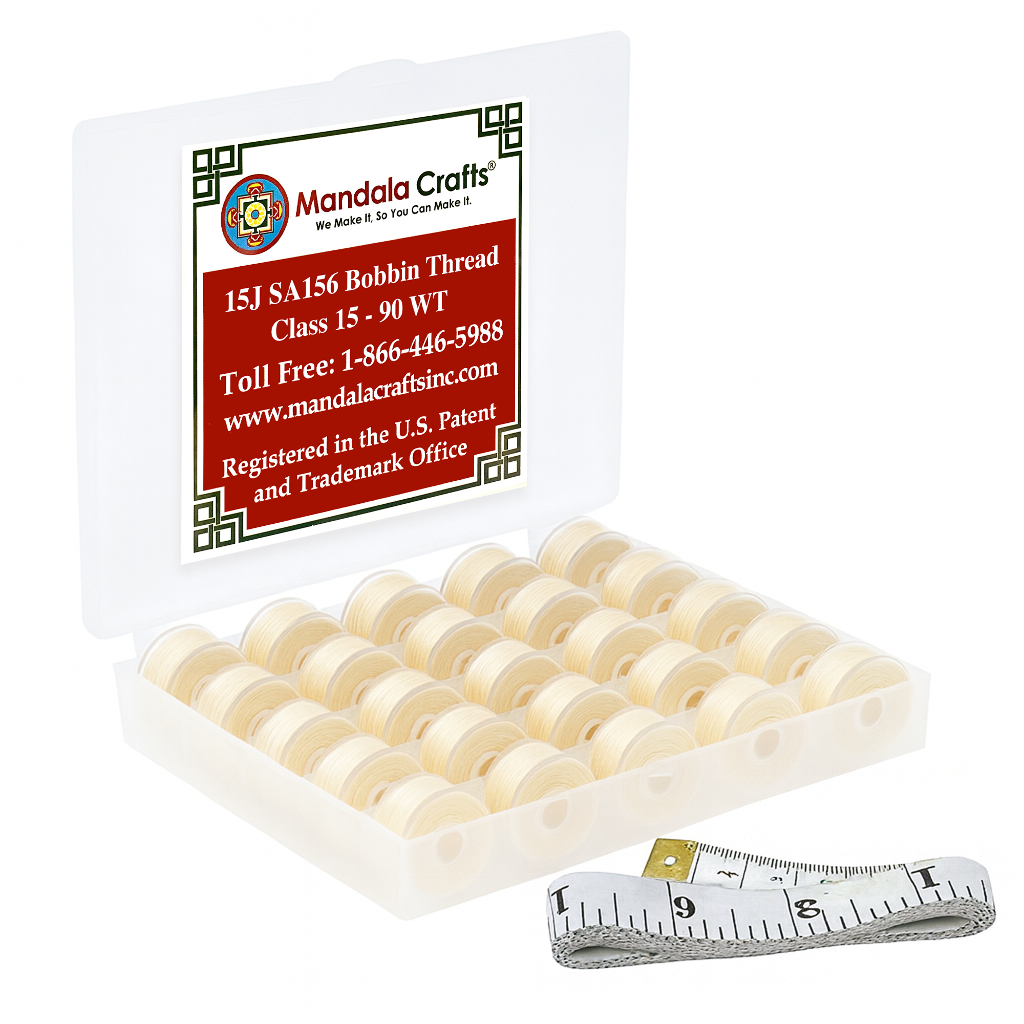 Mandala Crafts 25 Colored SA156 Prewound Bobbins for Singer Sewing Machine - SA156 Bobbins for Brother Sewing Machine - 15J Prefilled Bobbin Thread for Embroidery