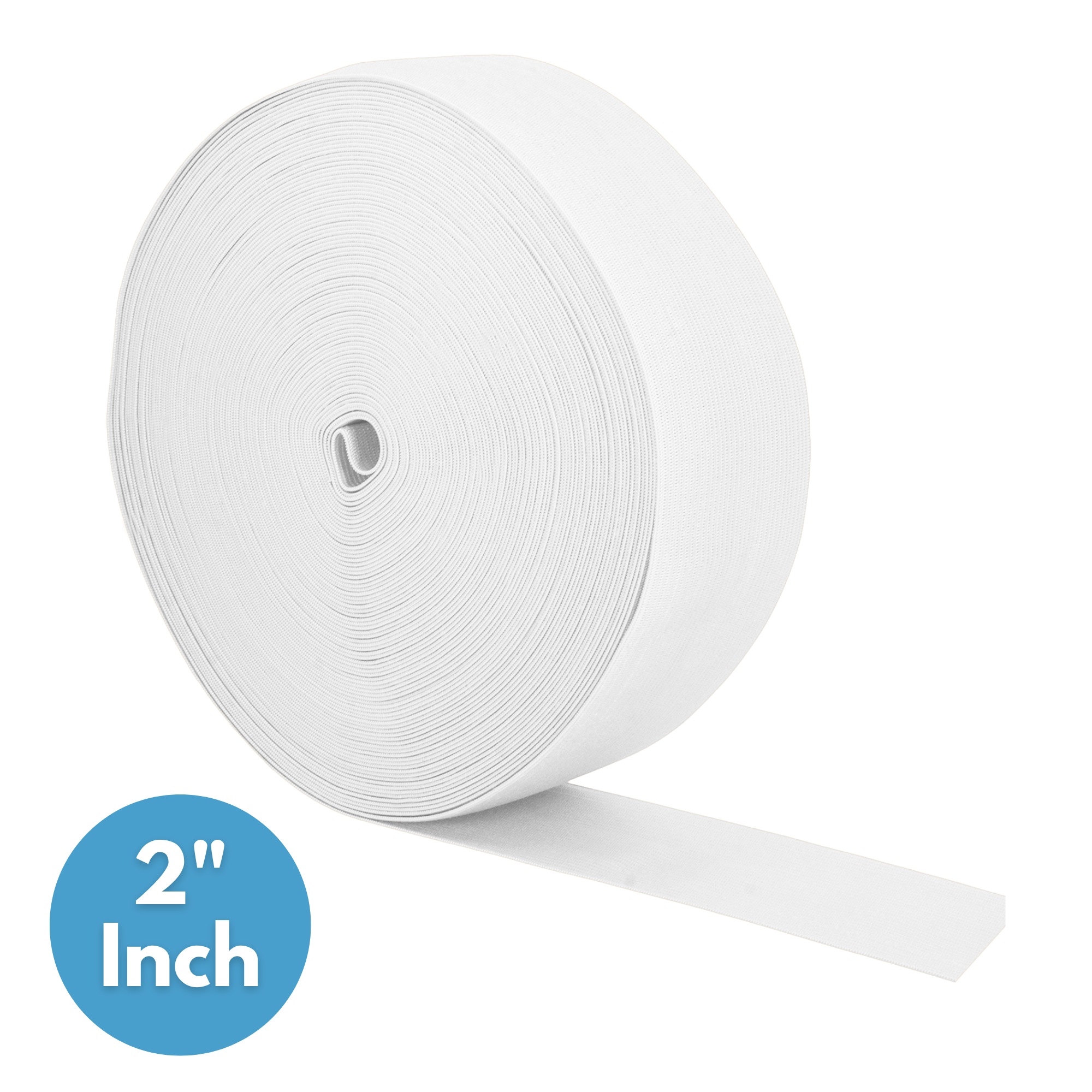 Mandala Crafts Wide 3/4 Inch White Elastic Bands Spool For Pants