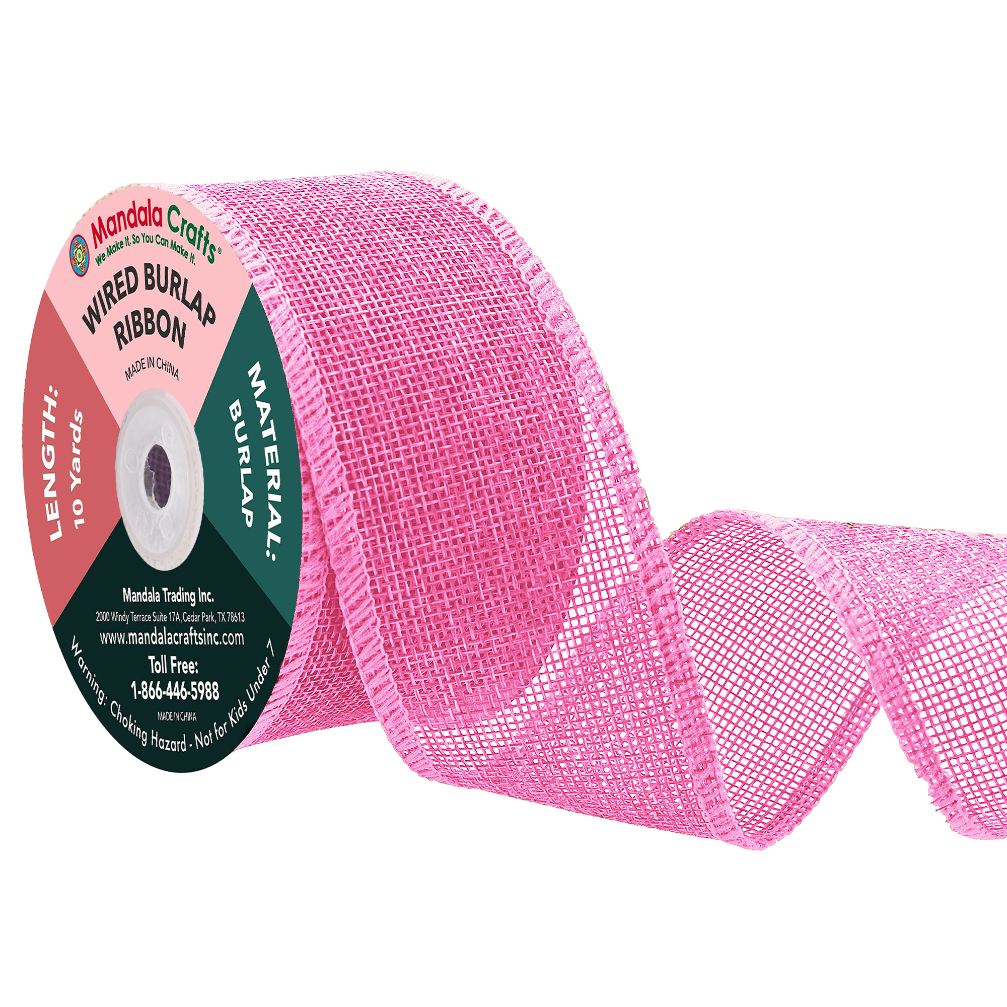 Mandala Crafts Wired Burlap Ribbon for Wreath, Crafts, Fall, Holiday, Wedding Decoration, Tree, Gift Wrap, 10 Yards