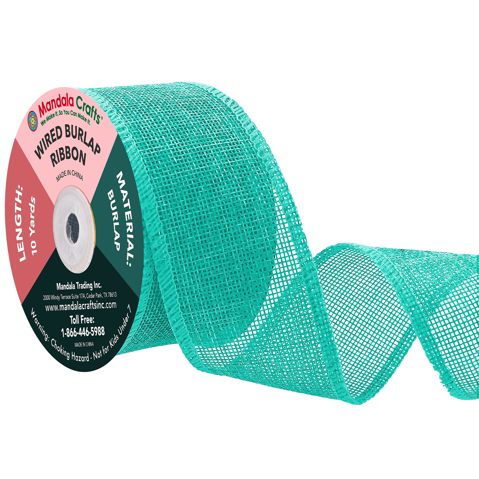 Mandala Crafts Wired Burlap Ribbon for Wreath, Crafts, Fall, Holiday, Wedding Decoration, Tree, Gift Wrap, 10 Yards