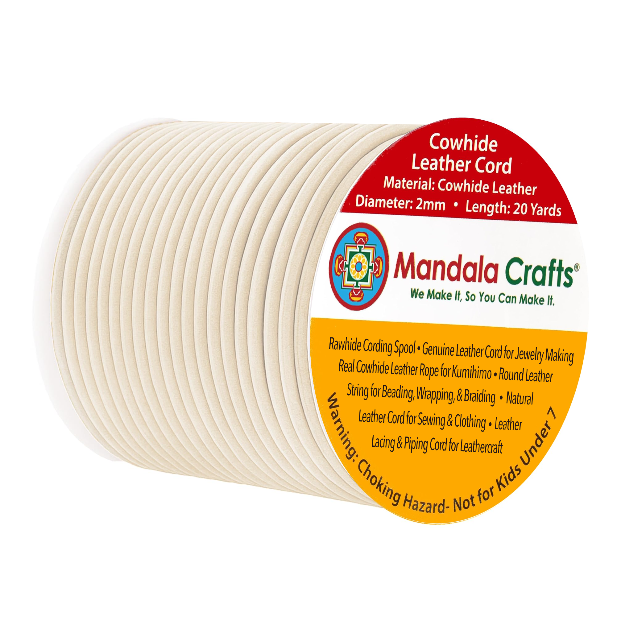 Round Cowhide Genuine Leather String Cord, Natural Rawhide Rope for Jewelry Making, Kumihimo Braiding, Shoelaces