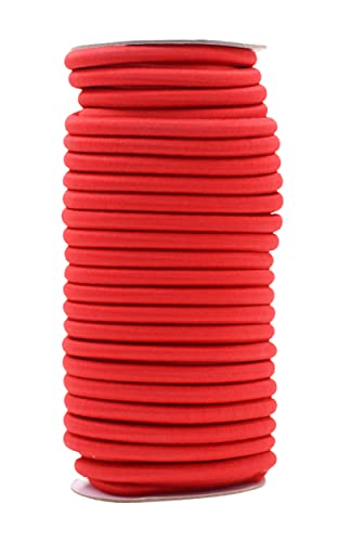 Mandala Crafts 1/8 Inch 3mm 55 YDS Red Round Elastic Cord for Kayaks, Camping - Stretch Cord Elastic String Cord Heavy Duty Elastic Rope Cord for DIY Crafting Sewing