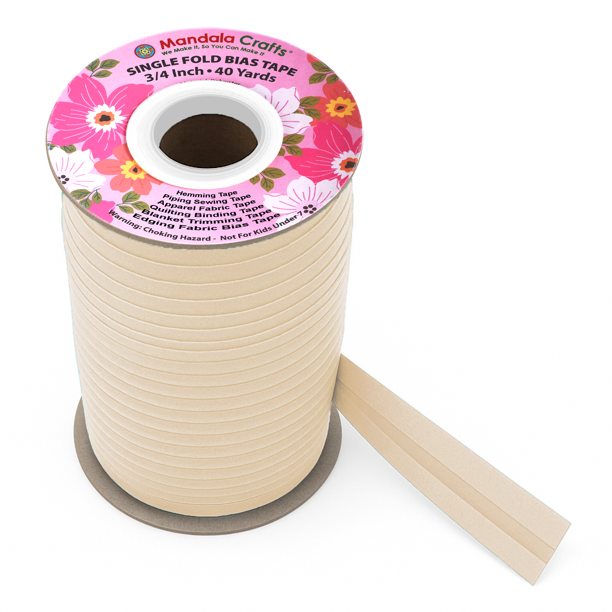 3/4 Inch Fabric Single Fold Bias Tape for Sewing Piping Hemming - 40 Yds Bias Tape Blanket Quilt Bias Binding Tape - Seam Binding Tape