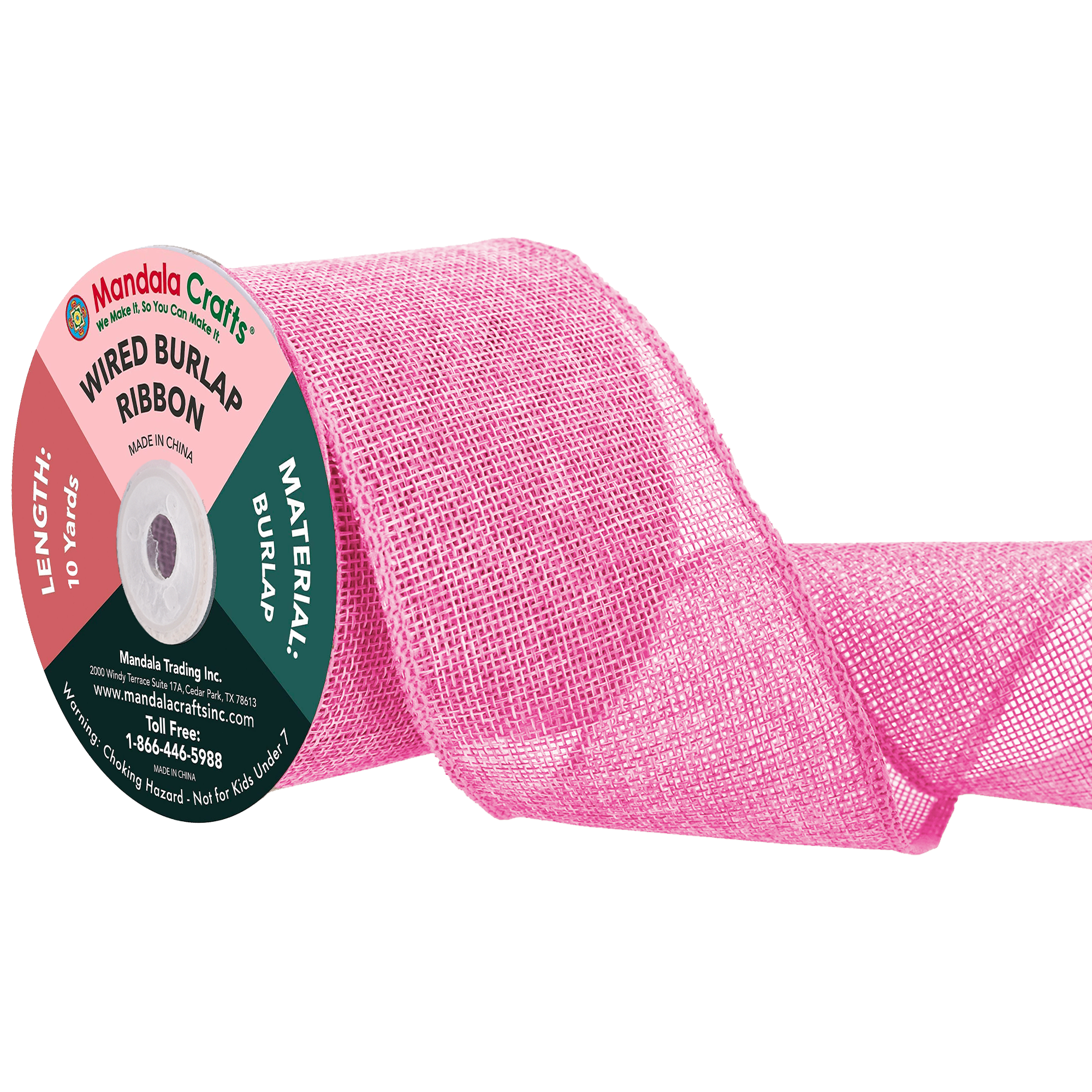 Mandala Crafts Wired Burlap Ribbon for Wreath, Crafts, Fall, Holiday, Wedding Decoration, Tree, Gift Wrap, 10 Yards