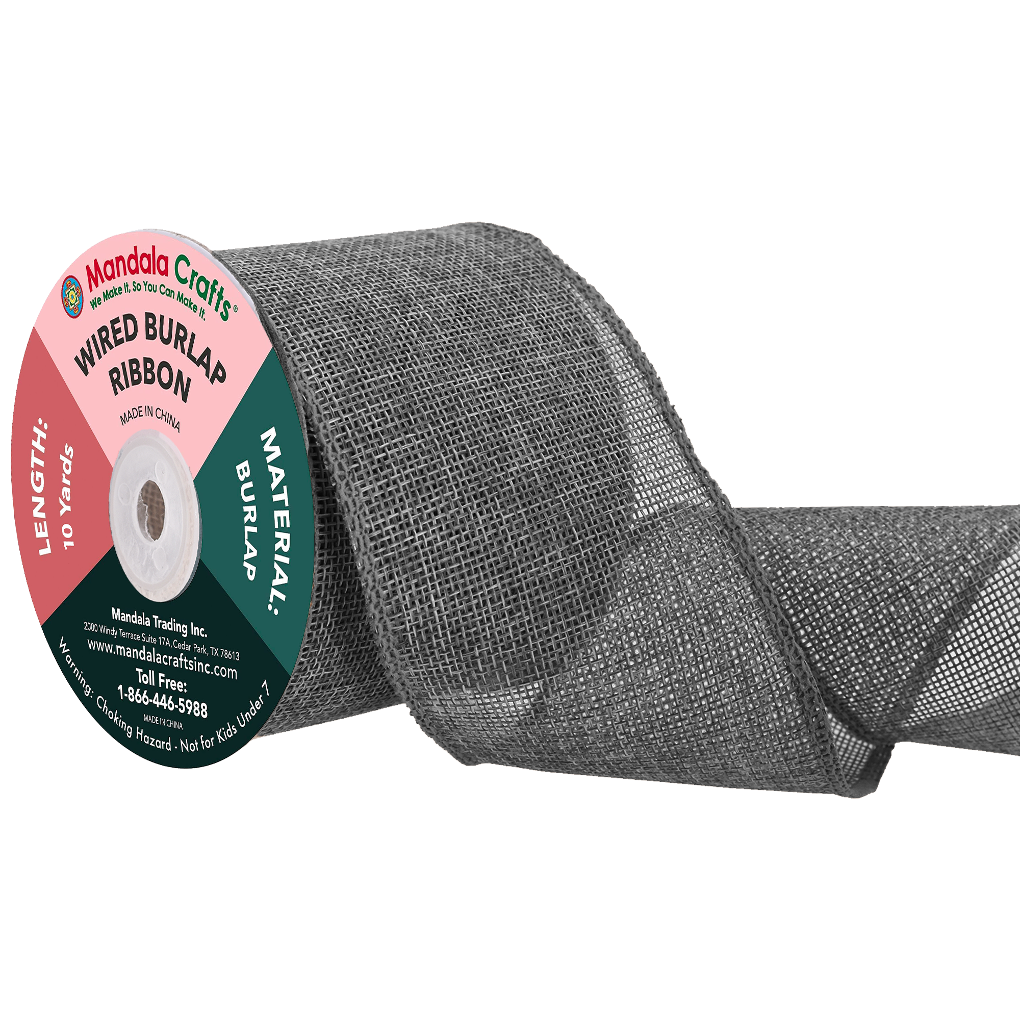 Mandala Crafts Wired Burlap Ribbon for Wreath, Crafts, Fall, Holiday, Wedding Decoration, Tree, Gift Wrap, 10 Yards