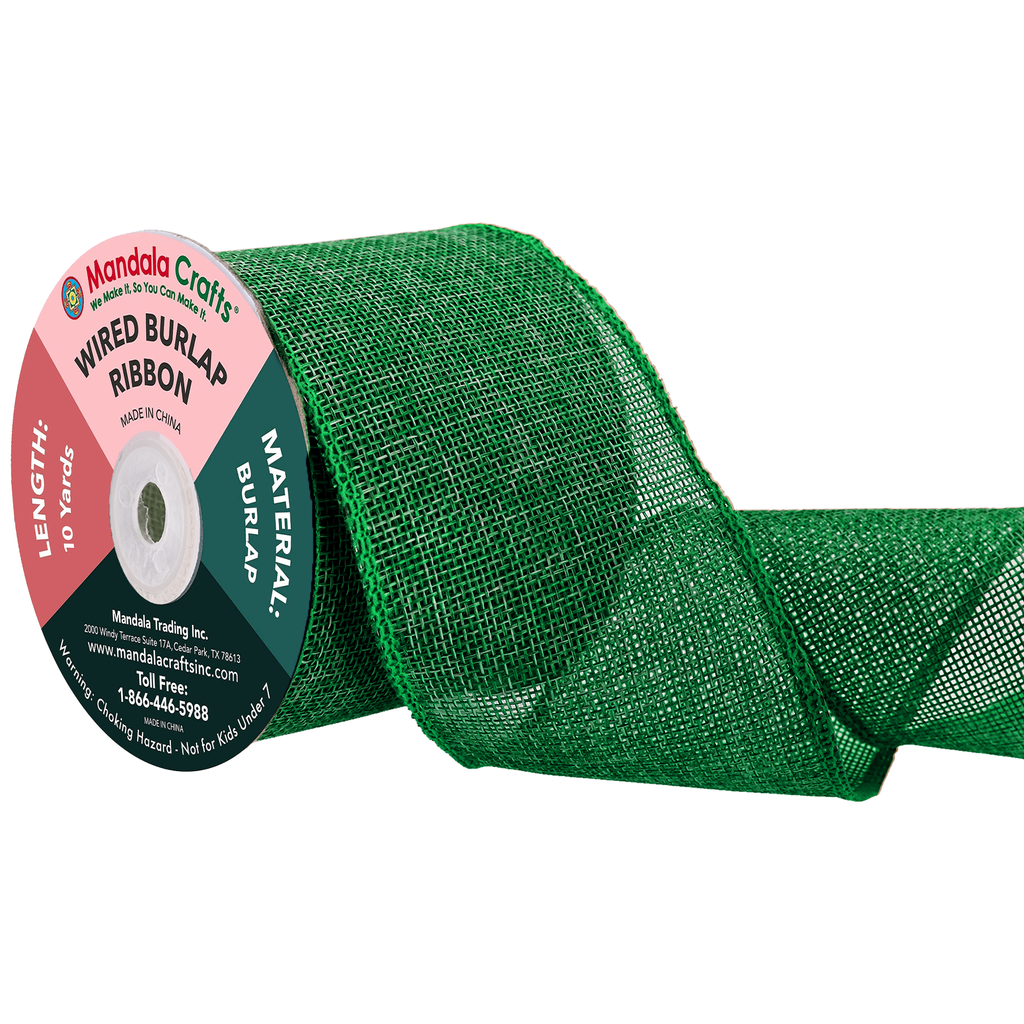 Mandala Crafts Wired Burlap Ribbon for Wreath, Crafts, Fall, Holiday, Wedding Decoration, Tree, Gift Wrap, 10 Yards