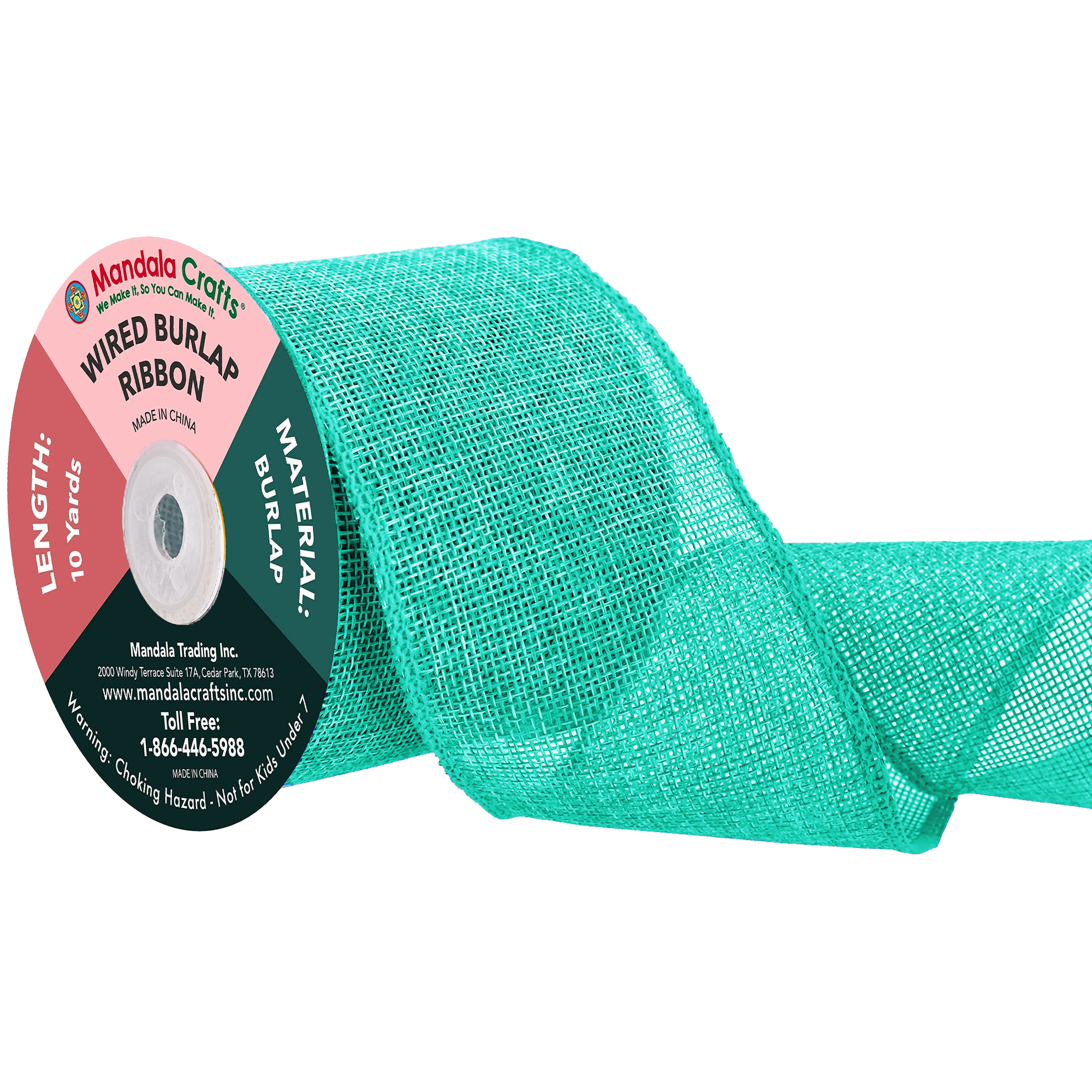 Mandala Crafts Wired Burlap Ribbon for Wreath, Crafts, Fall, Holiday, Wedding Decoration, Tree, Gift Wrap, 10 Yards