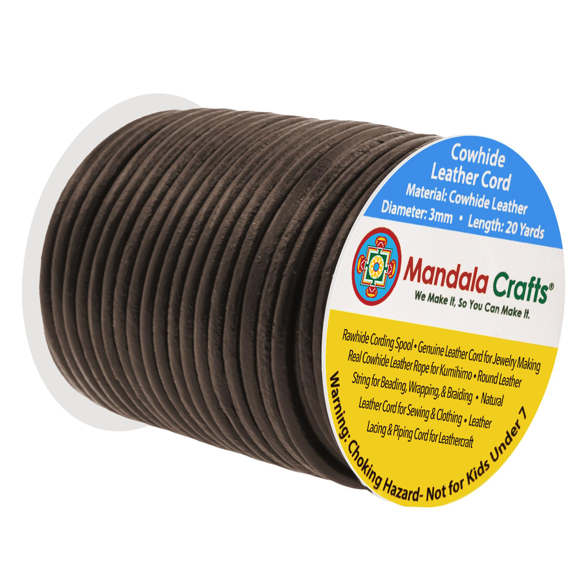 Round Cowhide Genuine Leather String Cord, Natural Rawhide Rope for Jewelry Making, Kumihimo Braiding, Shoelaces