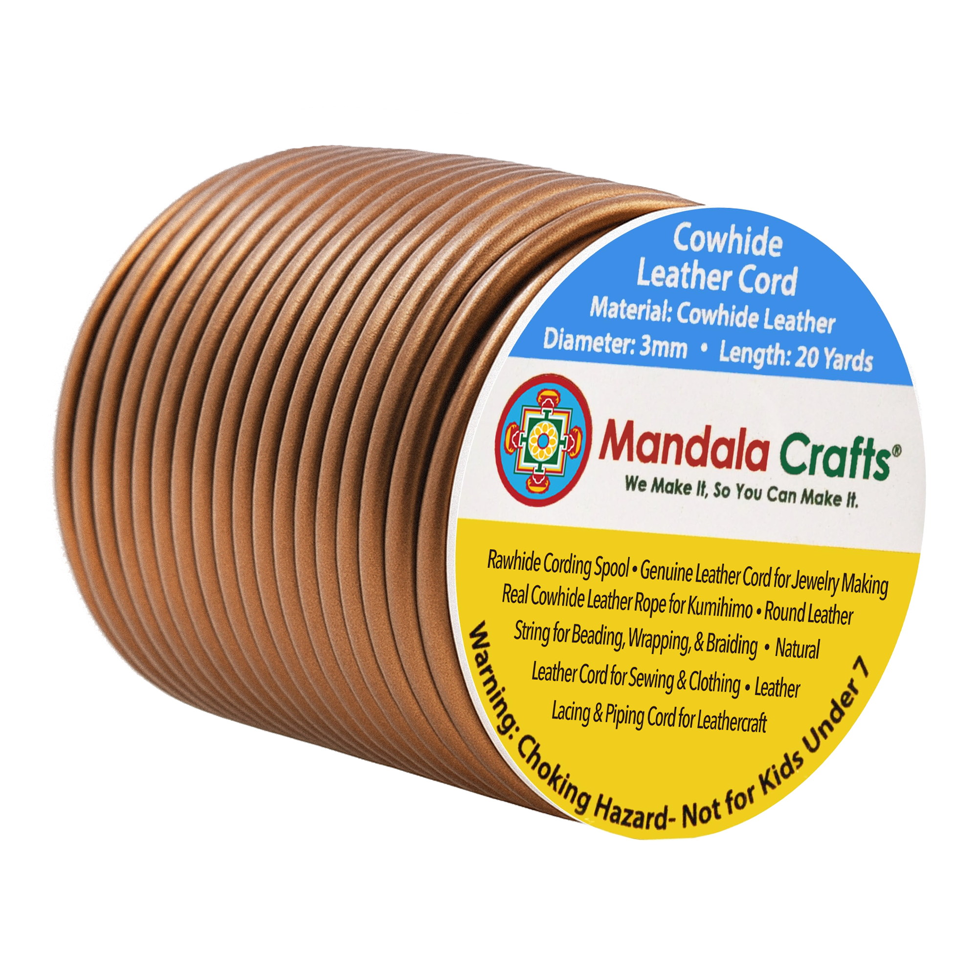 Round Cowhide Genuine Leather String Cord, Natural Rawhide Rope for Jewelry Making, Kumihimo Braiding, Shoelaces