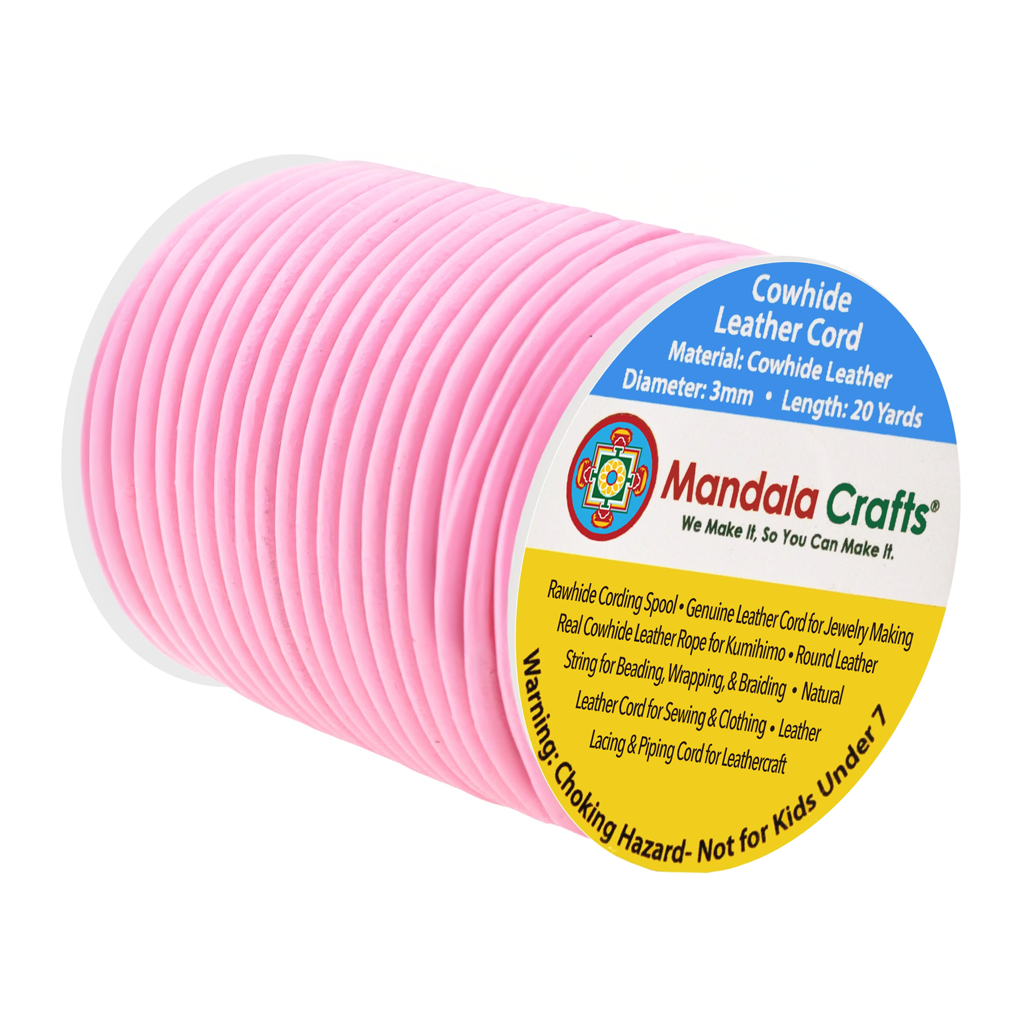 Round Cowhide Genuine Leather String Cord, Natural Rawhide Rope for Jewelry Making, Kumihimo Braiding, Shoelaces