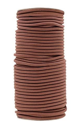 Mandala Crafts 1/8 Inch 3mm 55 YDS Brown Round Elastic Cord for Kayaks, Camping - Stretch Cord Elastic String Cord Heavy Duty Elastic Rope Cord for DIY Crafting Sewing