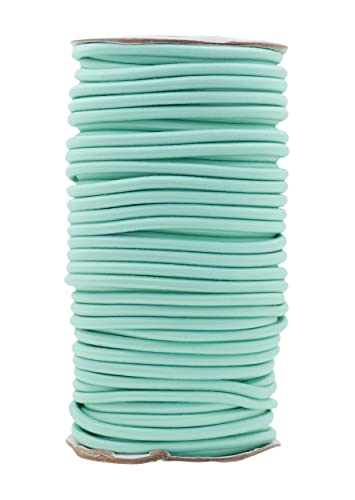 Mandala Crafts 1/5 Inch 5mm 22 YDS Turquoise Round Elastic Cord for Kayaks, Camping - Stretch Cord Elastic String Cord Heavy Duty Elastic Rope Cord for DIY Crafting Sewing