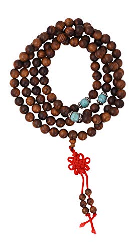 Mandala Crafts Natural Wood Mala Beads Necklace Japa Mala Beads 108 Necklace 108 Mala Beads Bracelet Mala Prayer Beads Necklace for Men Women Mala Meditation Beads Nanmu