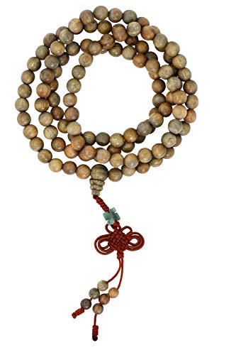 Mandala Crafts Wood Mala Beads Necklace Japa Mala Beads 108 Necklace 108 Mala Beads Bracelet Mala Prayer Beads Necklace for Men Women Mala Meditation Beads Green Sandalwood