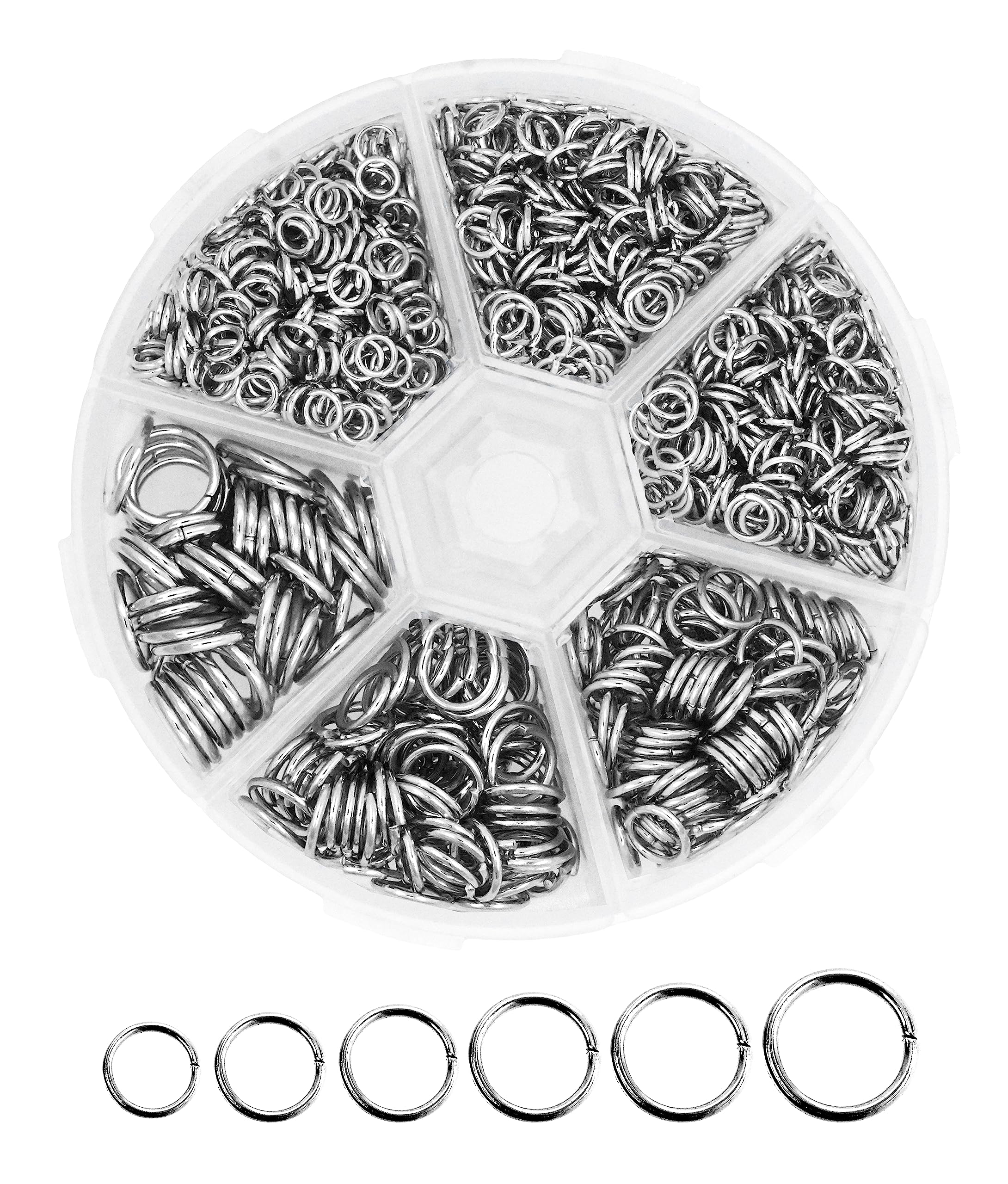 Mandala Crafts Small Jump Rings for Jewelry Making Metal Jump Rings for Crafts Jump Ring Jewelry O Rings Jump Ring Kit 1200 PCs 4mm 5mm 6mm 7mm 8mm 10mm Jump Rings 1200 PCs