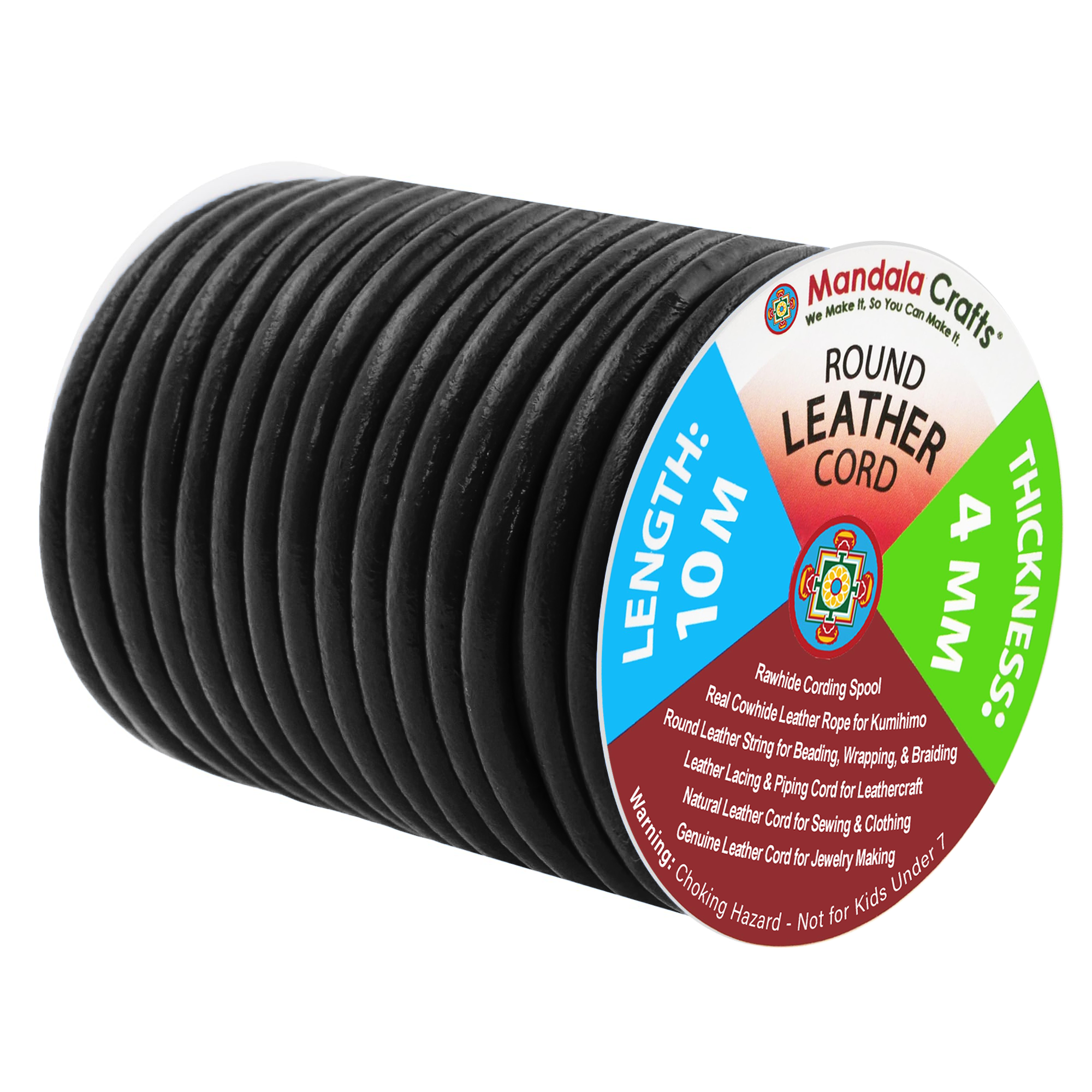 Round Cowhide Genuine Leather String Cord, Natural Rawhide Rope for Jewelry Making, Kumihimo Braiding, Shoelaces