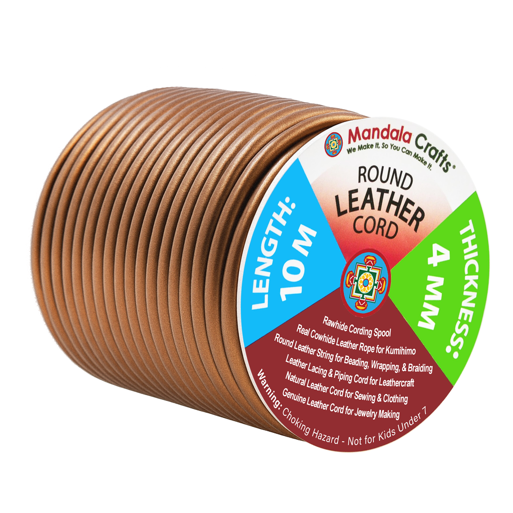 Round Cowhide Genuine Leather String Cord, Natural Rawhide Rope for Jewelry Making, Kumihimo Braiding, Shoelaces