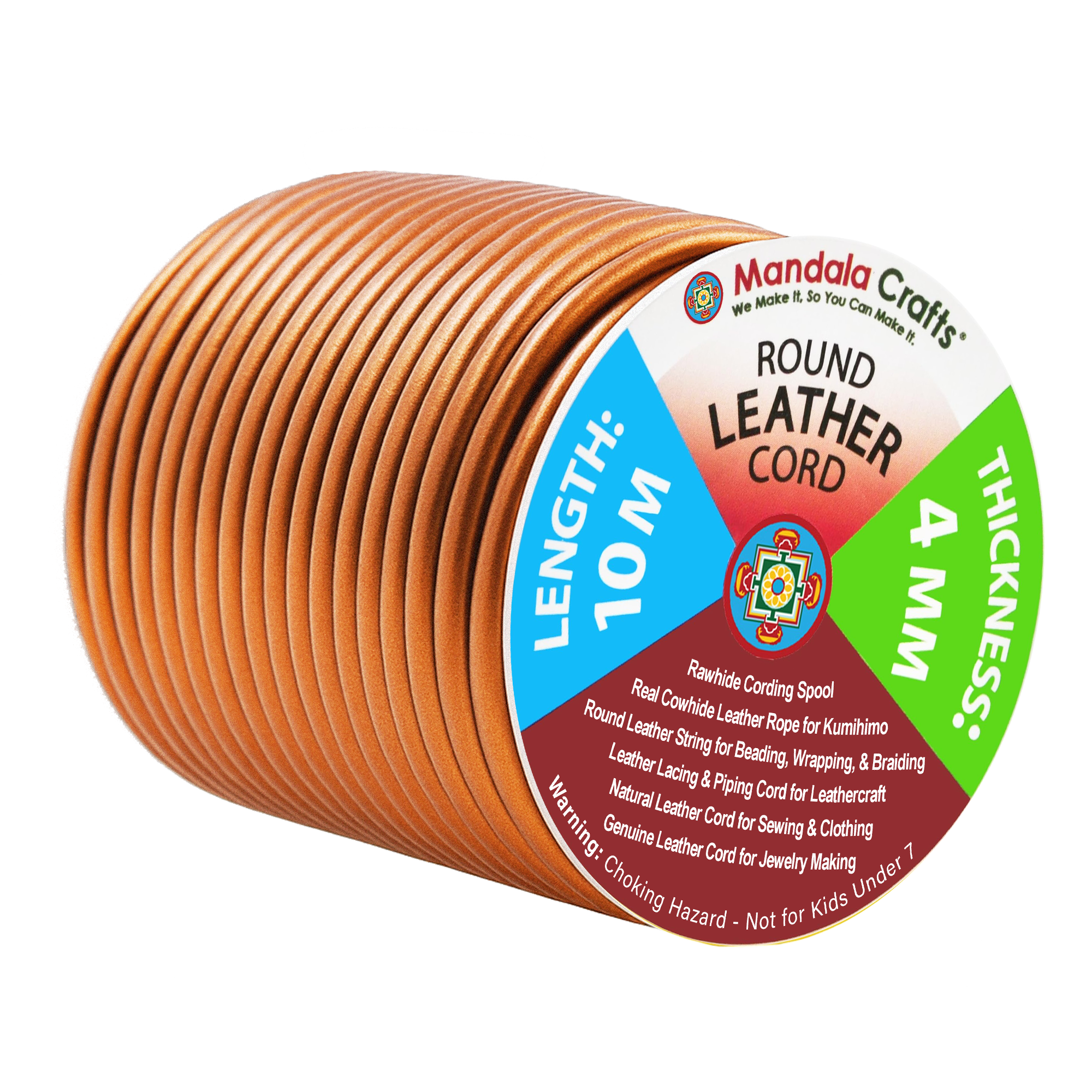 Round Cowhide Genuine Leather String Cord, Natural Rawhide Rope for Jewelry Making, Kumihimo Braiding, Shoelaces