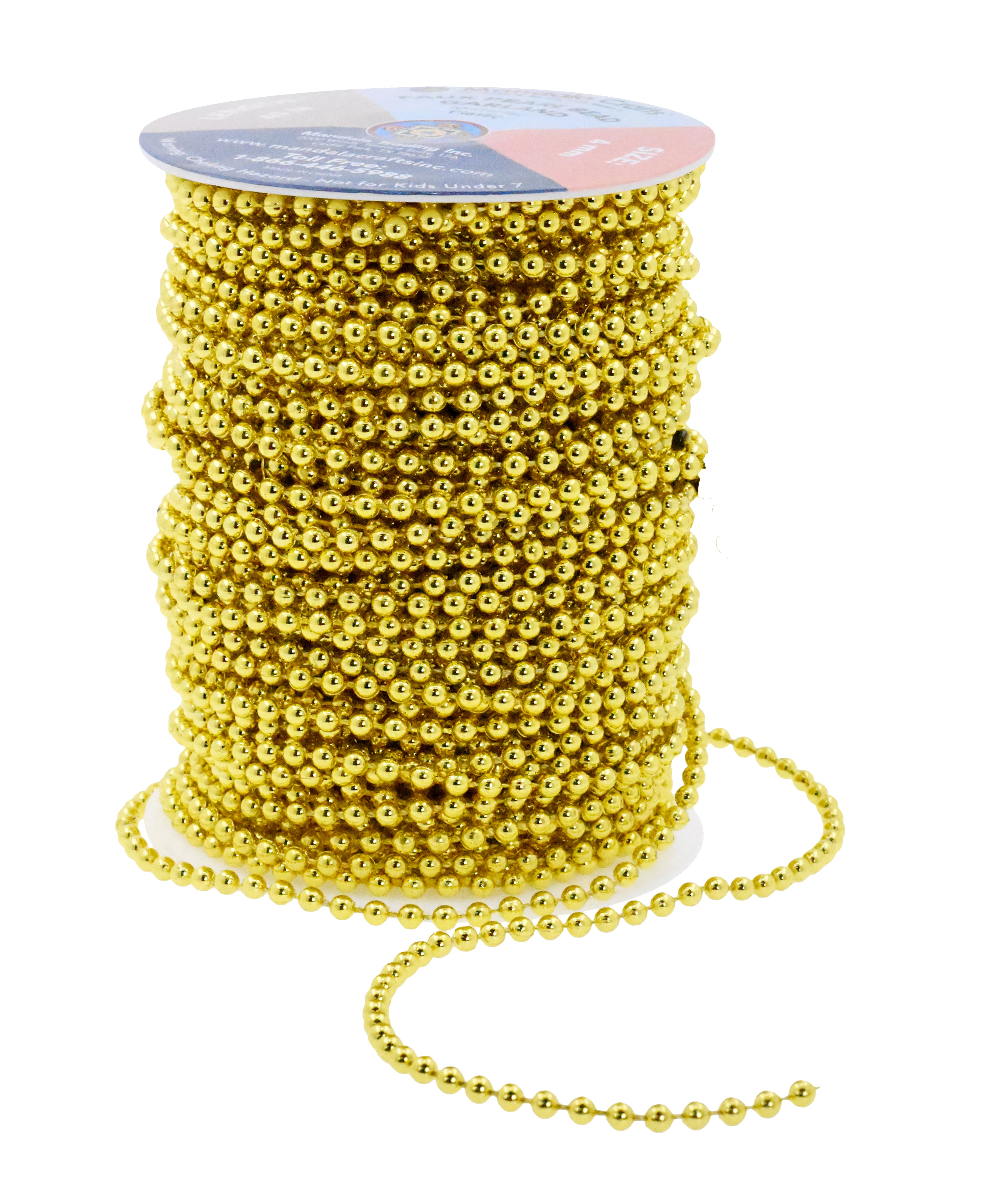 Mandala Crafts Faux Pearl Beads Garland Pearl Bead Roll String Strand for Wedding, Decorating, Trees, Crafts