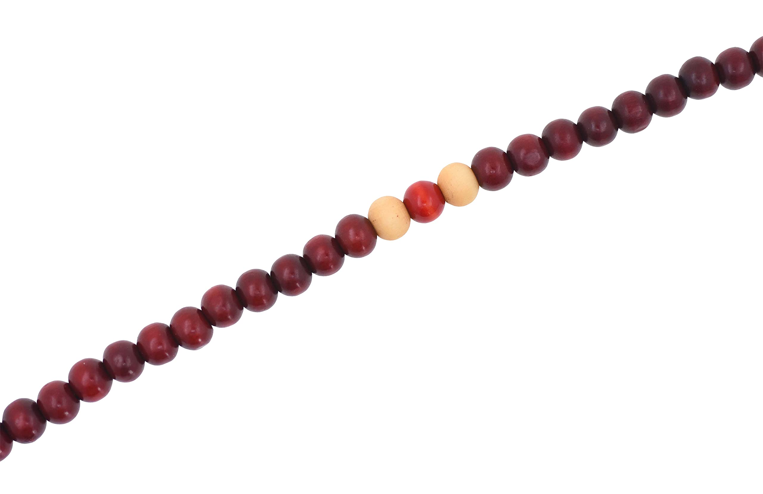 Mandala Crafts Natural Wood Mala Beads Necklace – Red Wood Dorje Japa Mala Beads 108 Necklace – 108 Mala Beads Bracelet Mala Prayer Beads Necklace for Men Women Mala Meditation Beads