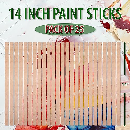 Mandala Crafts Paint Stir Sticks Bulk Pack, Wood Paint Stirrers Paint Mixing Sticks for Epoxy Resin, Wooden Paint Sticks for Painting Crafts Garden Library 25 PCs