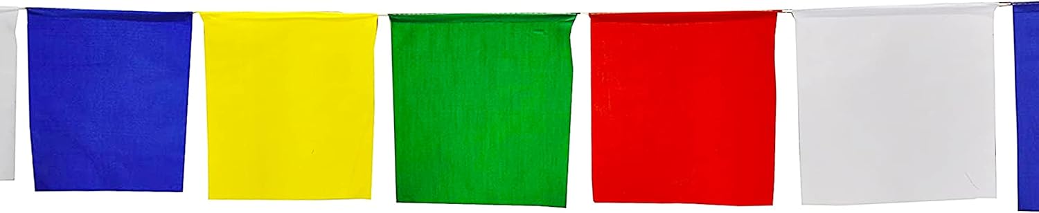 Mudra Crafts Medicine Buddha Tibetan Prayer Flags Make Your Own Printing Block DIY Prayer Flags Making Kit with Blank Prayer Flags - Large 7 Inches Nepalese Prayer Flags DIY Kit