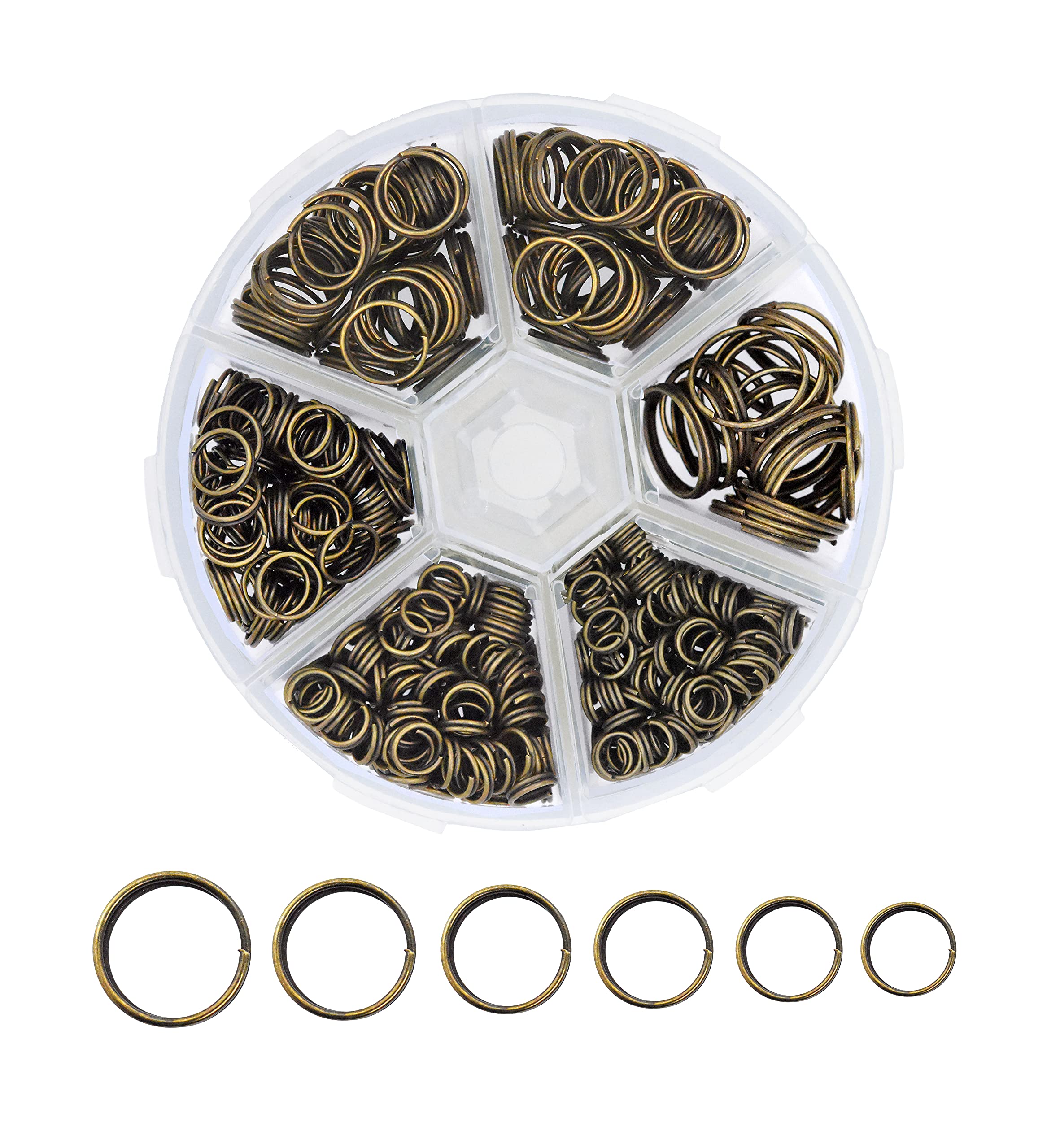 Small Key Rings for Crafts - Assorted Double Jump Rings Mini Split Rings for Jewelry Making - Double Split Rings Assorted Small Keychain Rings Set