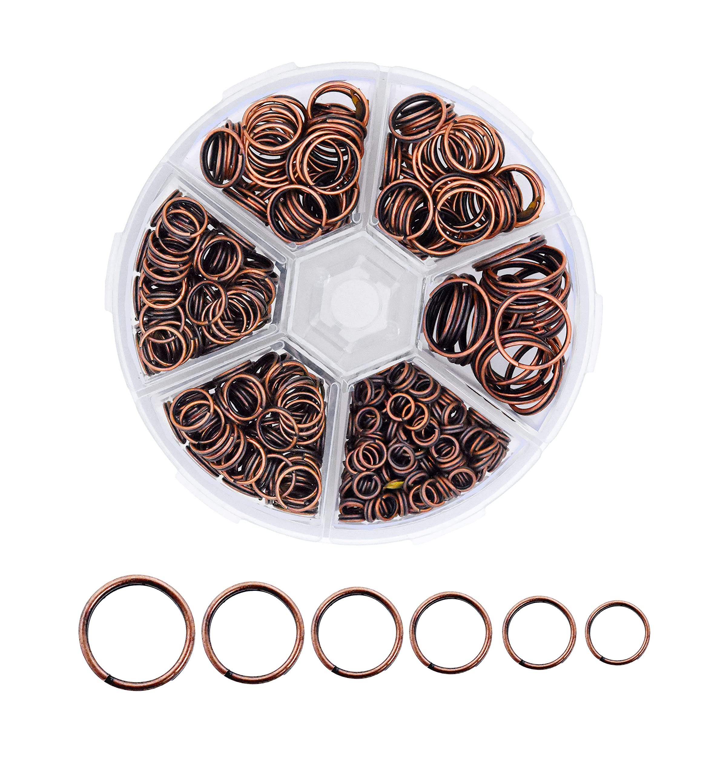 Small Key Rings for Crafts - Assorted Double Jump Rings Mini Split Rings for Jewelry Making - Double Split Rings Assorted Small Keychain Rings Set