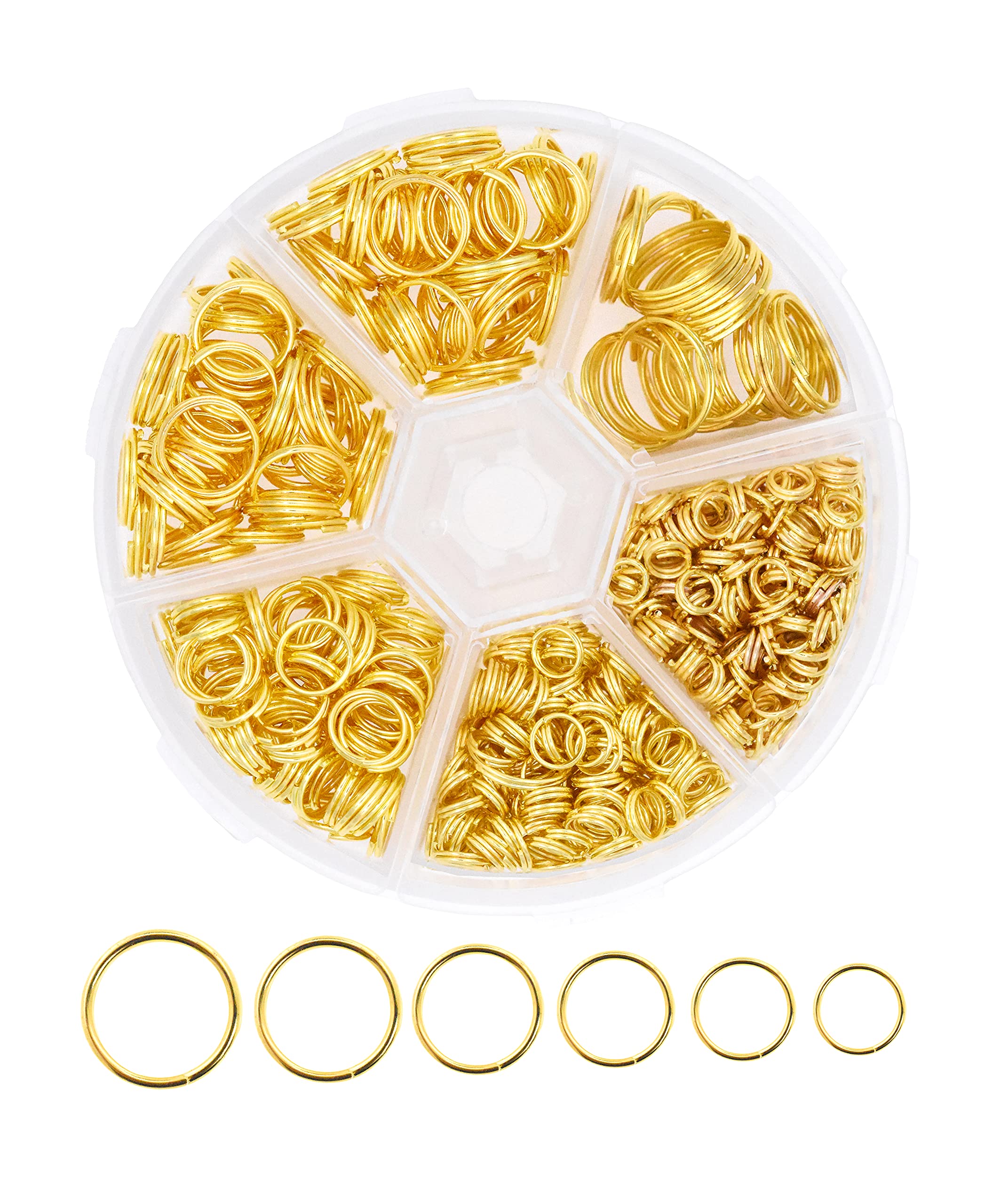 Small Key Rings for Crafts - Assorted Double Jump Rings Mini Split Rings for Jewelry Making - Double Split Rings Assorted Small Keychain Rings Set