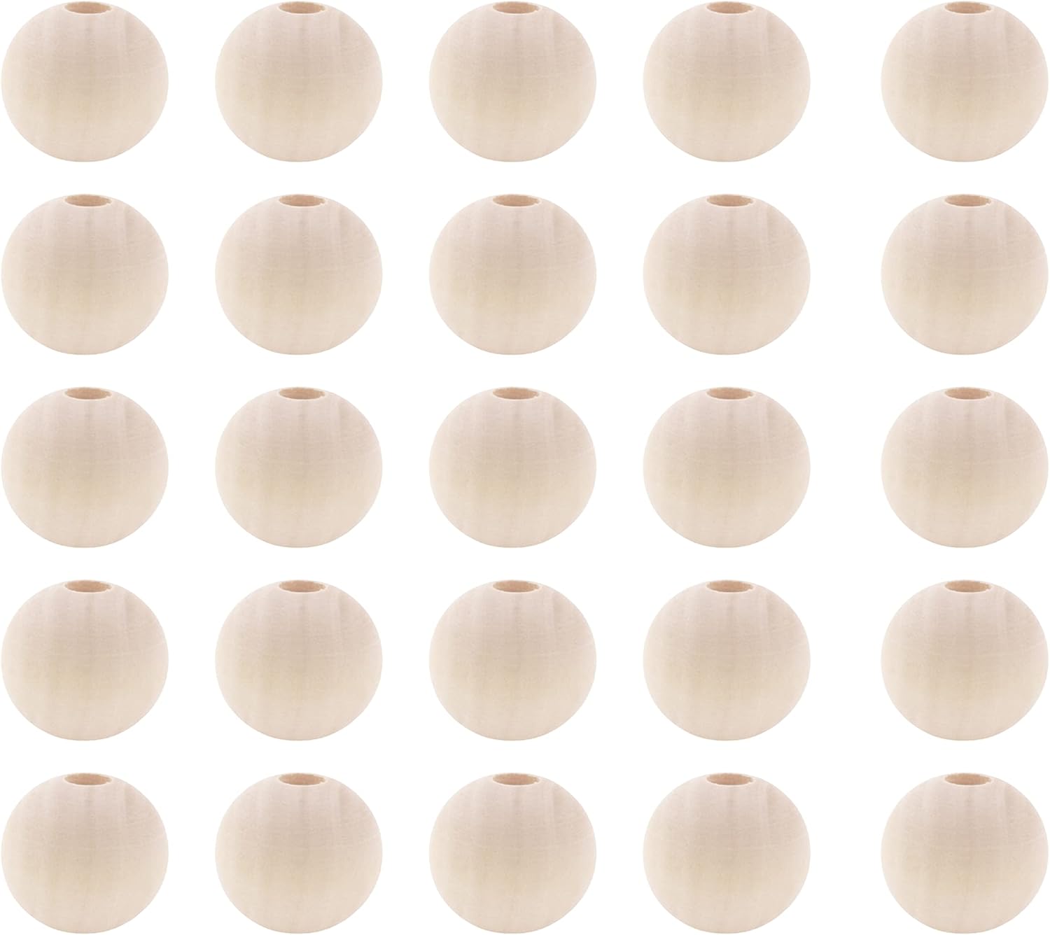 Mandala Crafts Round Wooden Beads for Crafts - Natural Wood Beads for Crafts with Holes - Unfinished Wood Beads for Jewelry Making Macrame