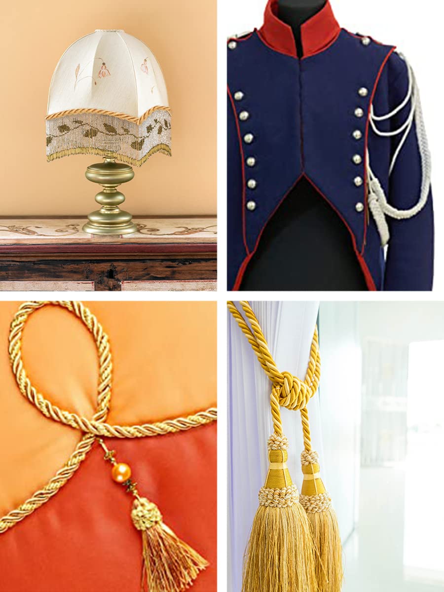 Mandala Crafts Twisted Cord Trim Decorative Rope for Crafts - Rope Braided Cord - Twisted Rope Trim for Upholstery Cording Handfasting Graduation Cord