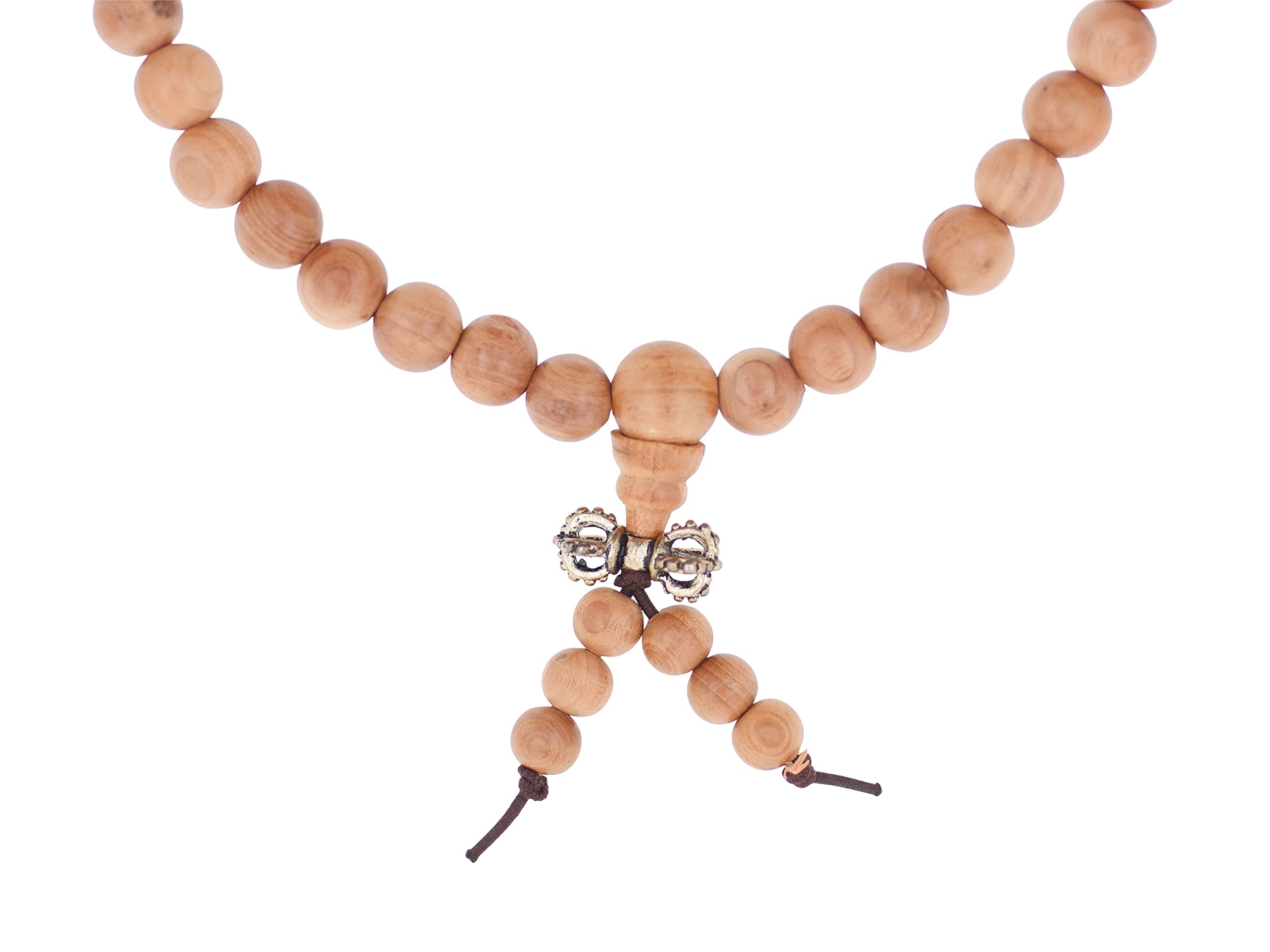 Mandala Crafts Natural Wood Mala Beads Necklace – Cedar Japa Mala Beads 108 Necklace – 108 Mala Beads Bracelet Mala Prayer Beads Necklace for Men Women Mala Meditation Beads