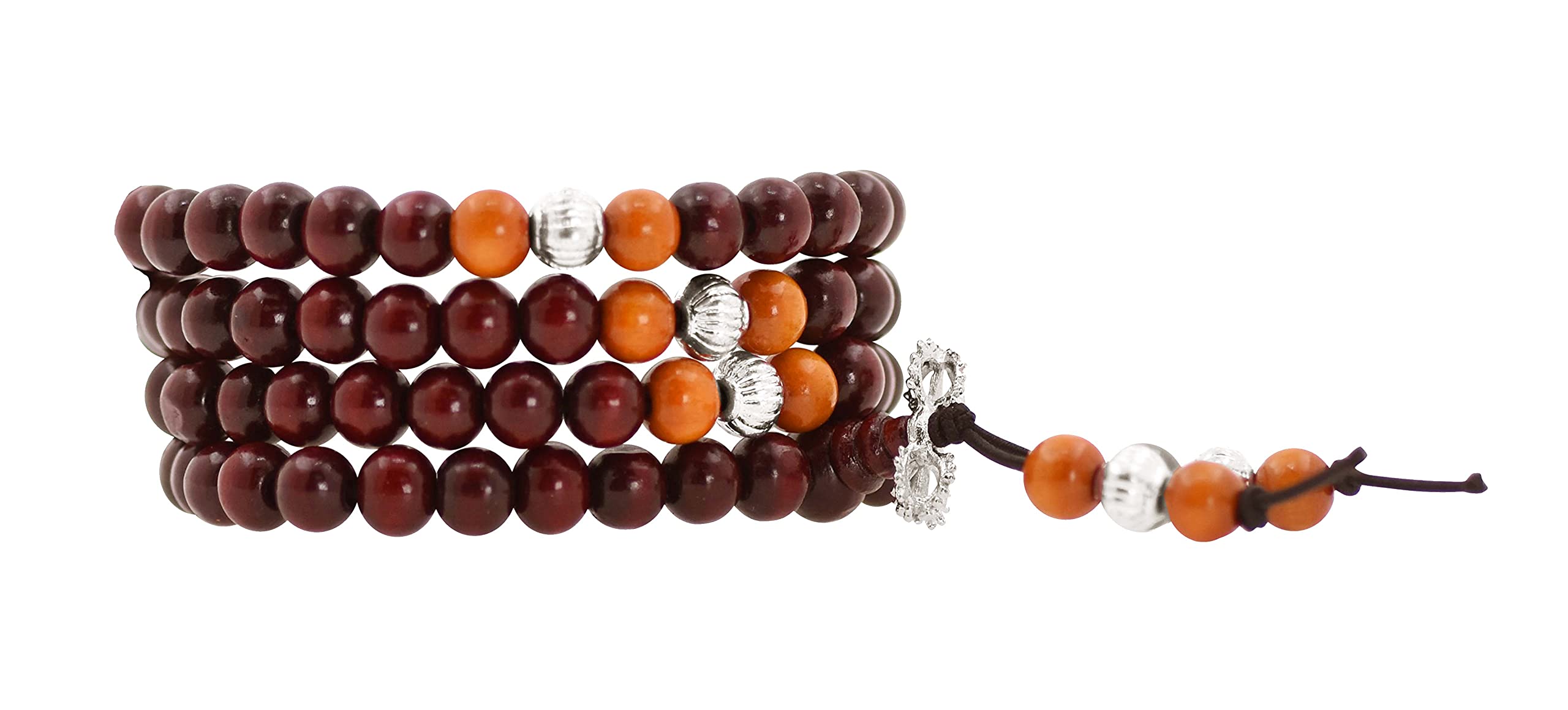 Mandala Crafts Natural Wood Mala Beads Necklace – Red Wood Japa Mala Beads 108 Necklace – 108 Mala Beads Bracelet Mala Prayer Beads Necklace for Men Women Mala Meditation Beads