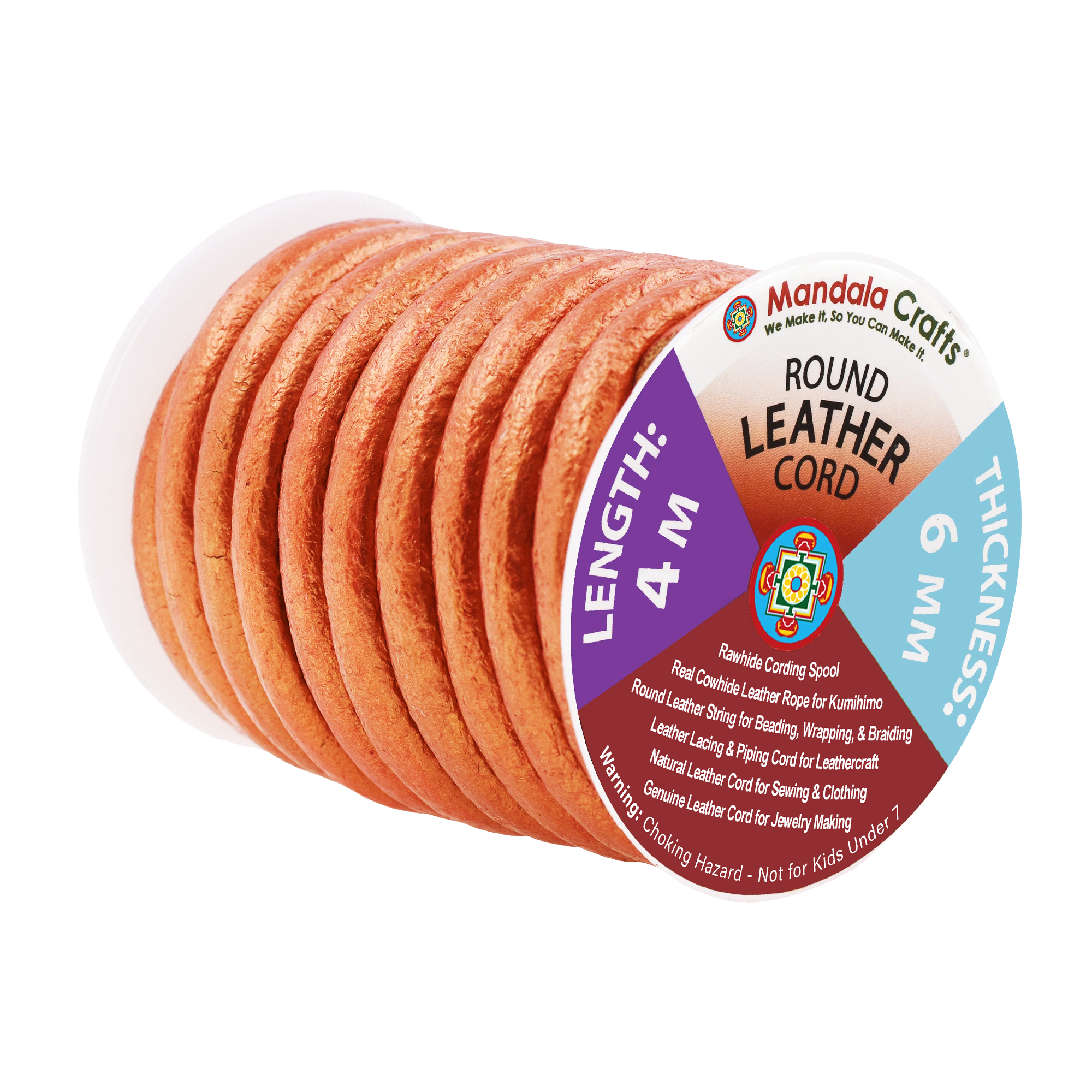 Round Cowhide Genuine Leather String Cord, Natural Rawhide Rope for Jewelry Making, Kumihimo Braiding, Shoelaces