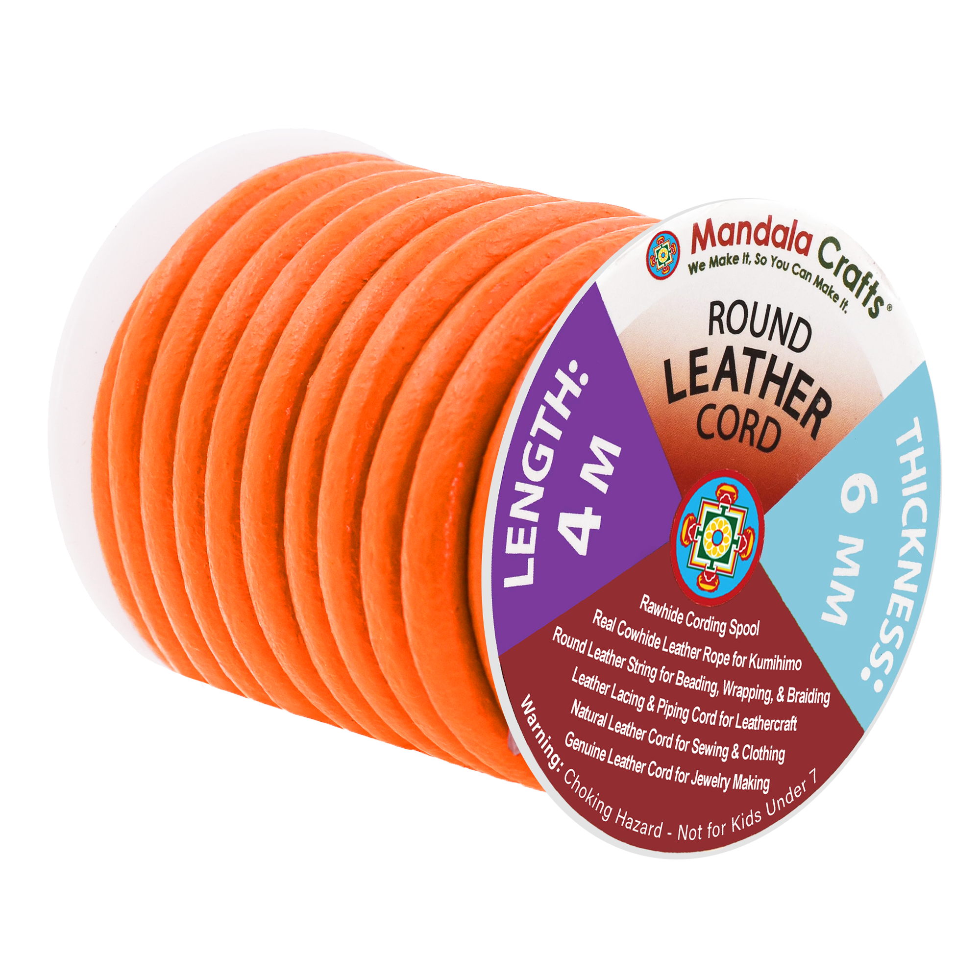 Round Cowhide Genuine Leather String Cord, Natural Rawhide Rope for Jewelry Making, Kumihimo Braiding, Shoelaces