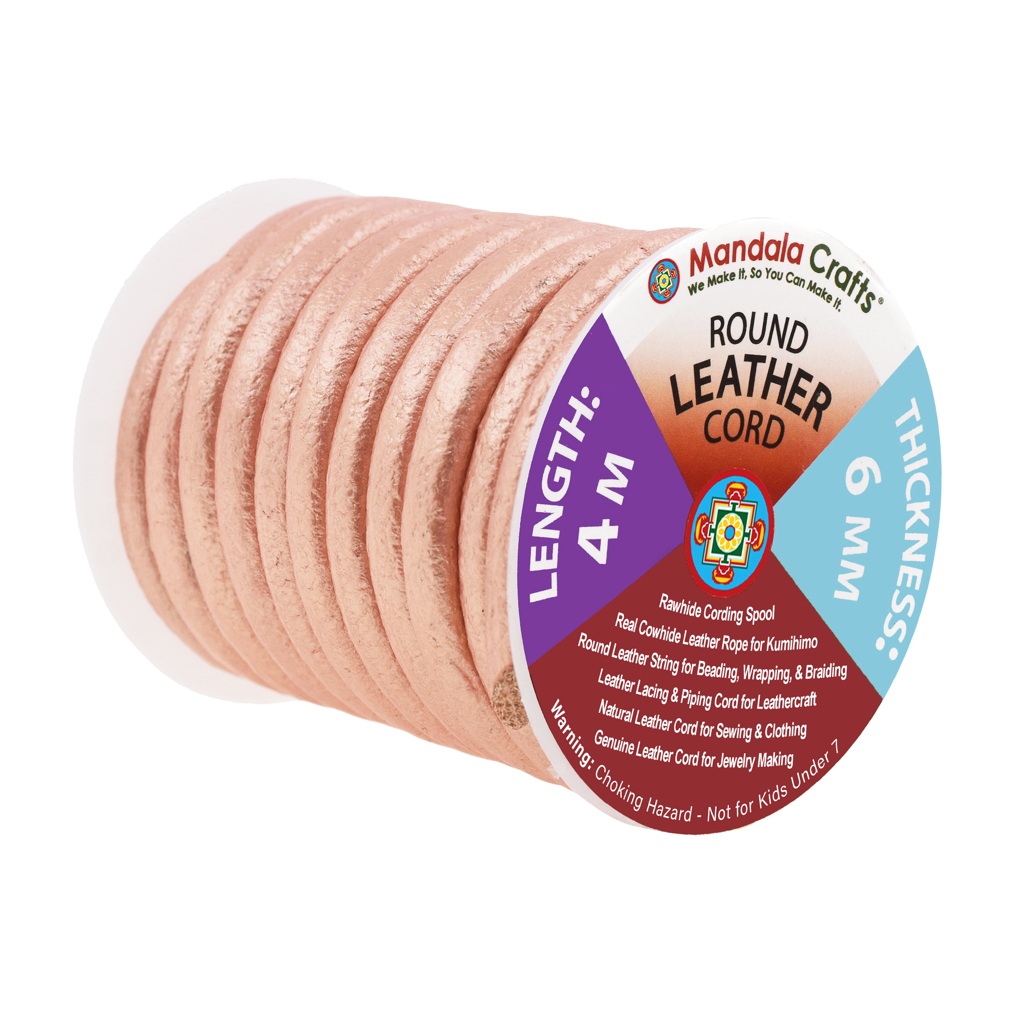 Round Cowhide Genuine Leather String Cord, Natural Rawhide Rope for Jewelry Making, Kumihimo Braiding, Shoelaces