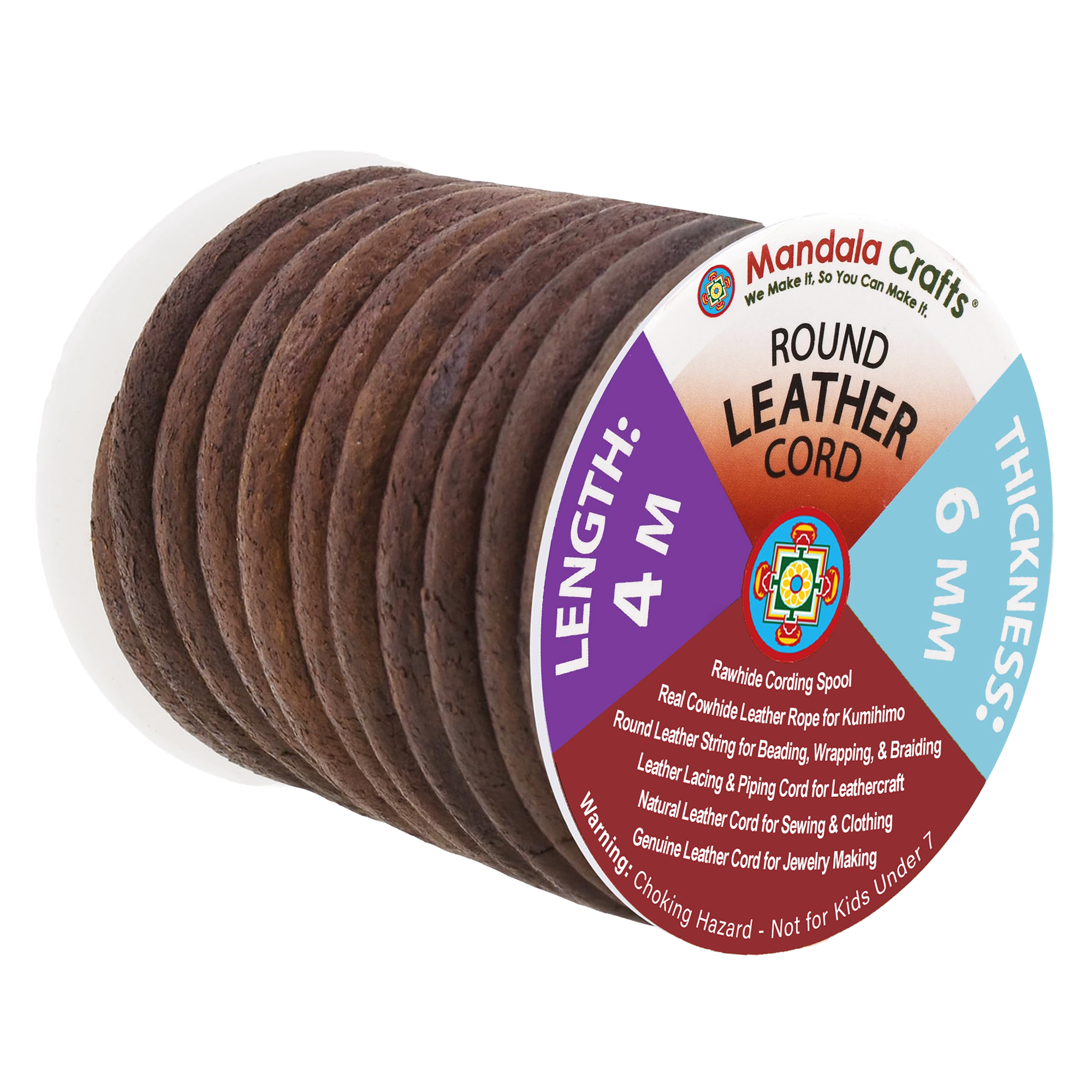 Round Cowhide Genuine Leather String Cord, Natural Rawhide Rope for Jewelry Making, Kumihimo Braiding, Shoelaces