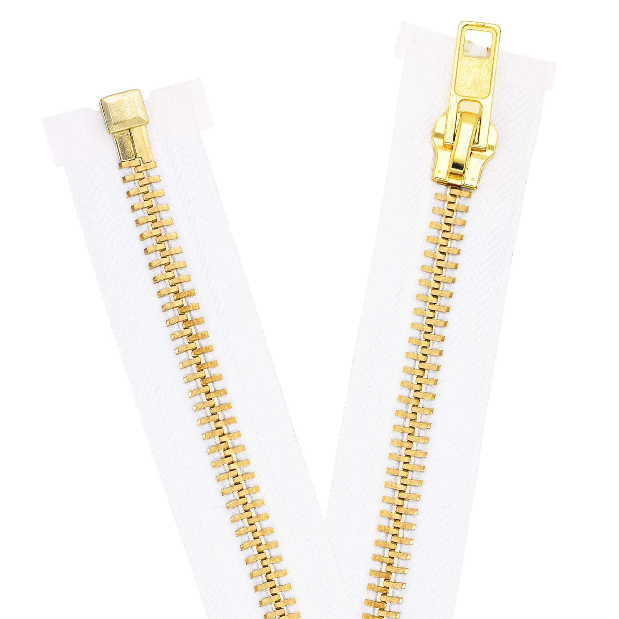 White Heavy Duty Zippers - #10 White Metal Zippers for Sewing - Gold Zipper Separating Zipper for Jacket Zippers Coat Zipper Upholstery Zippers White White Heavy Duty Zippers - #10 White Metal Zippers for Sewing - Gold Zipper Separating Zipper for Jacket Zippers Coat Zipper Upholstery Zippers White