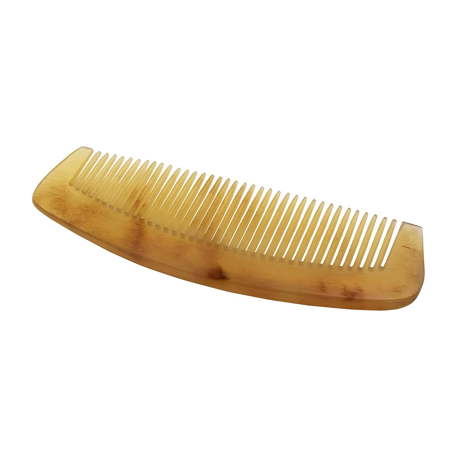 Mudra Crafts Natural Sheep Horn Comb with Fine Tooth for Styling & Detangling All Hair Types - Anti Static Combs for Women Men Children