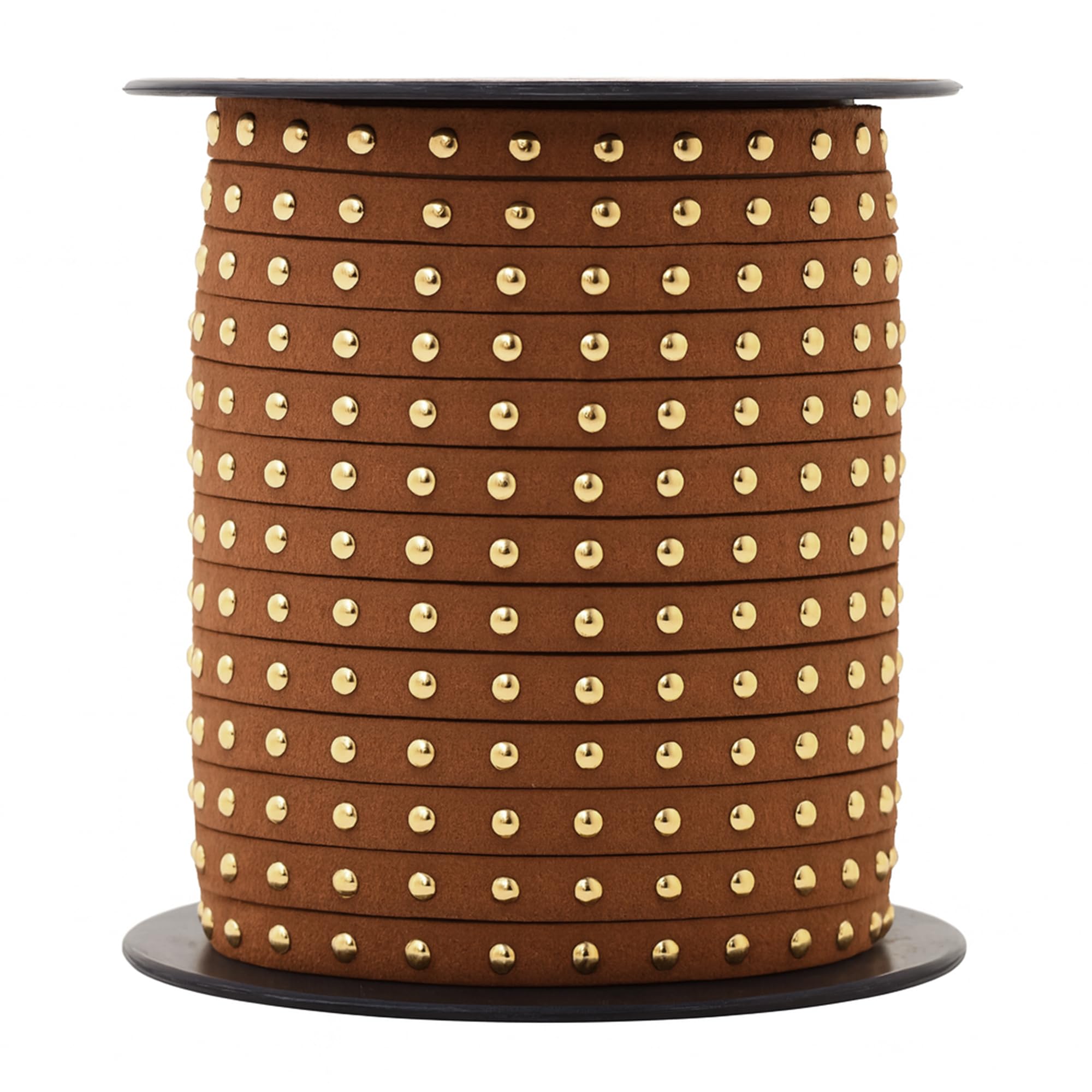 Studded Faux Suede Cord Rope for Jewelry Making - 20 Yards Faux Leather Ribbon - Flat Micro Fiber Leather String Faux Leather Lace with Rivets