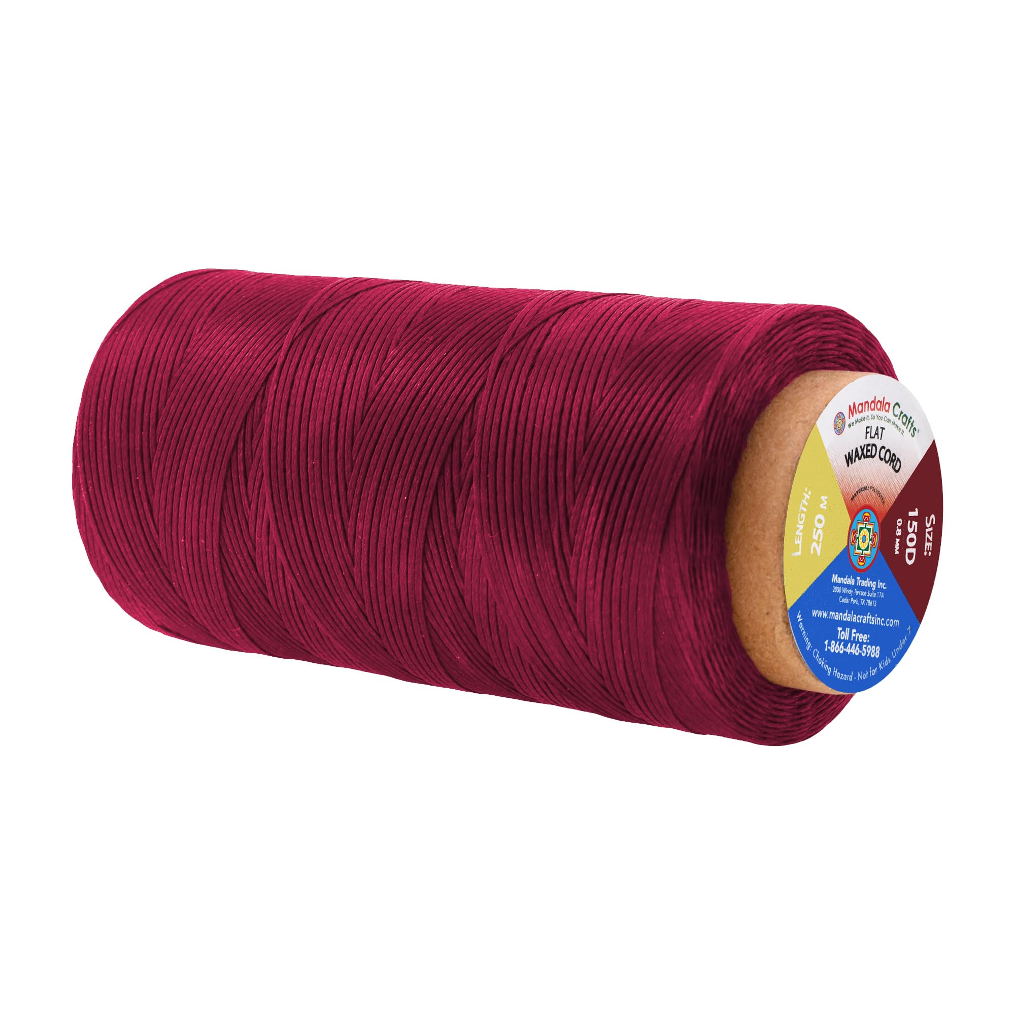 Flat Waxed Thread for Leather Sewing - Leather Thread Wax String Polyester Cord for Leather Craft Stitching Bookbinding by Mandala Crafts