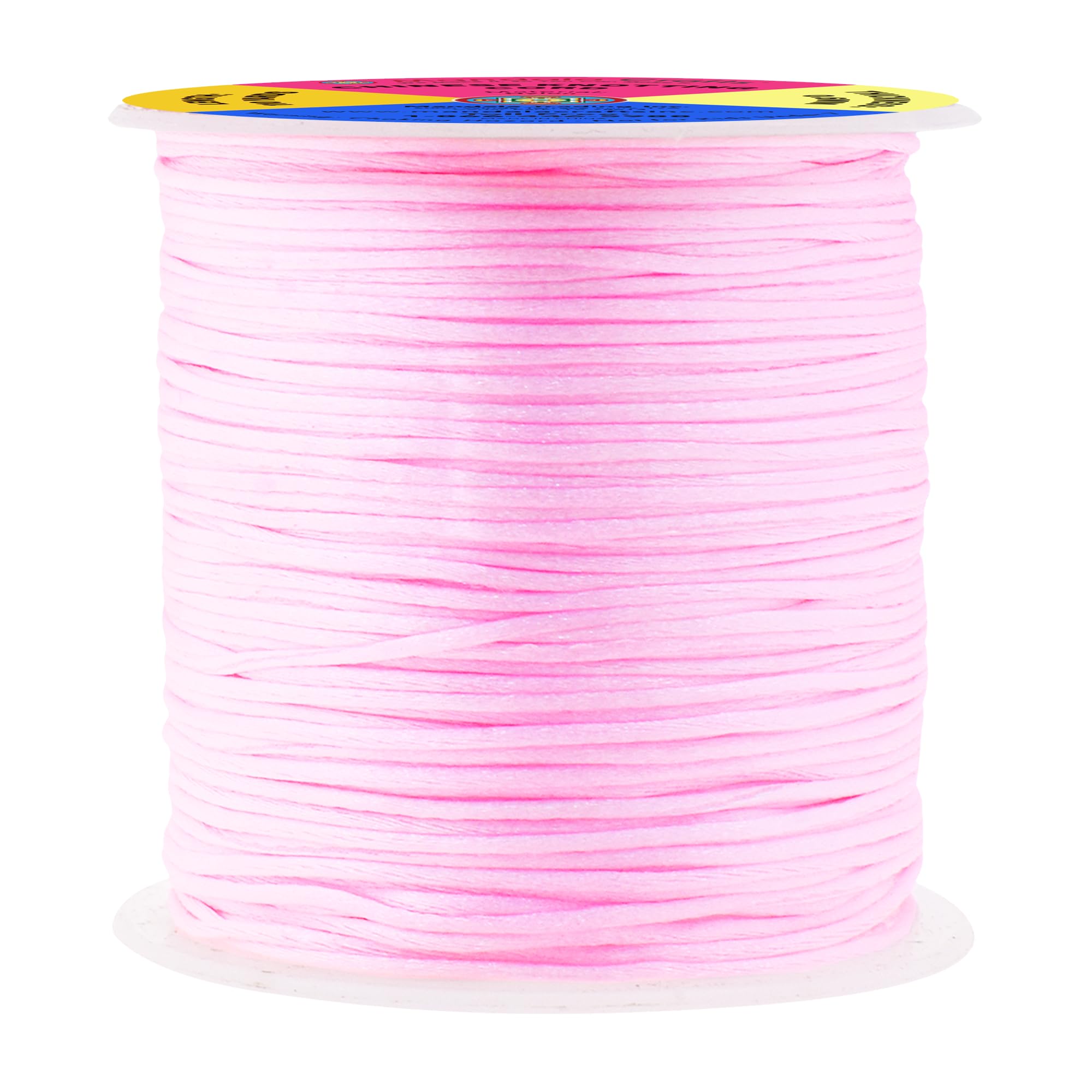 Mandala Crafts Satin Rattail Cord String from Nylon for Chinese Knot, Macrame, Trim, Jewelry Making