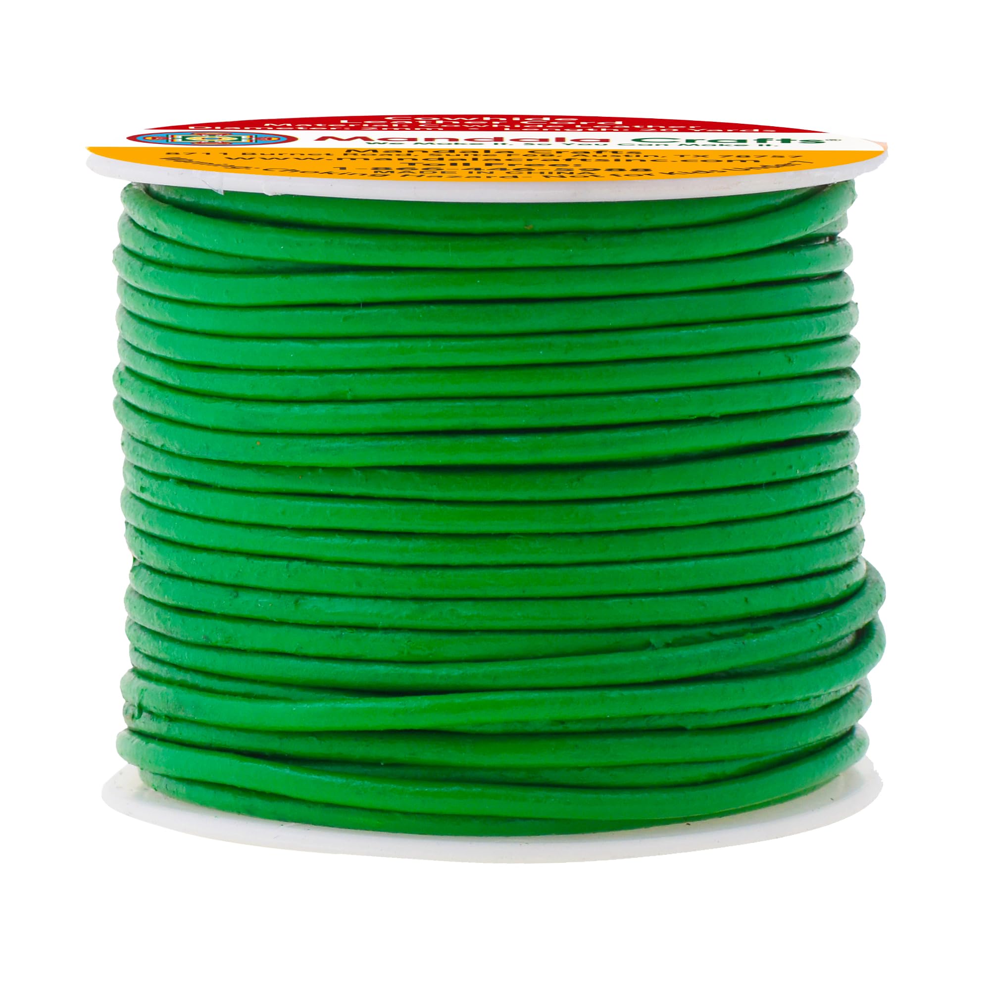 Mandala Crafts Round Cowhide Genuine Leather String Cord, Natural Rawhide Rope for Jewelry Making, Kumihimo Braiding, Shoelaces