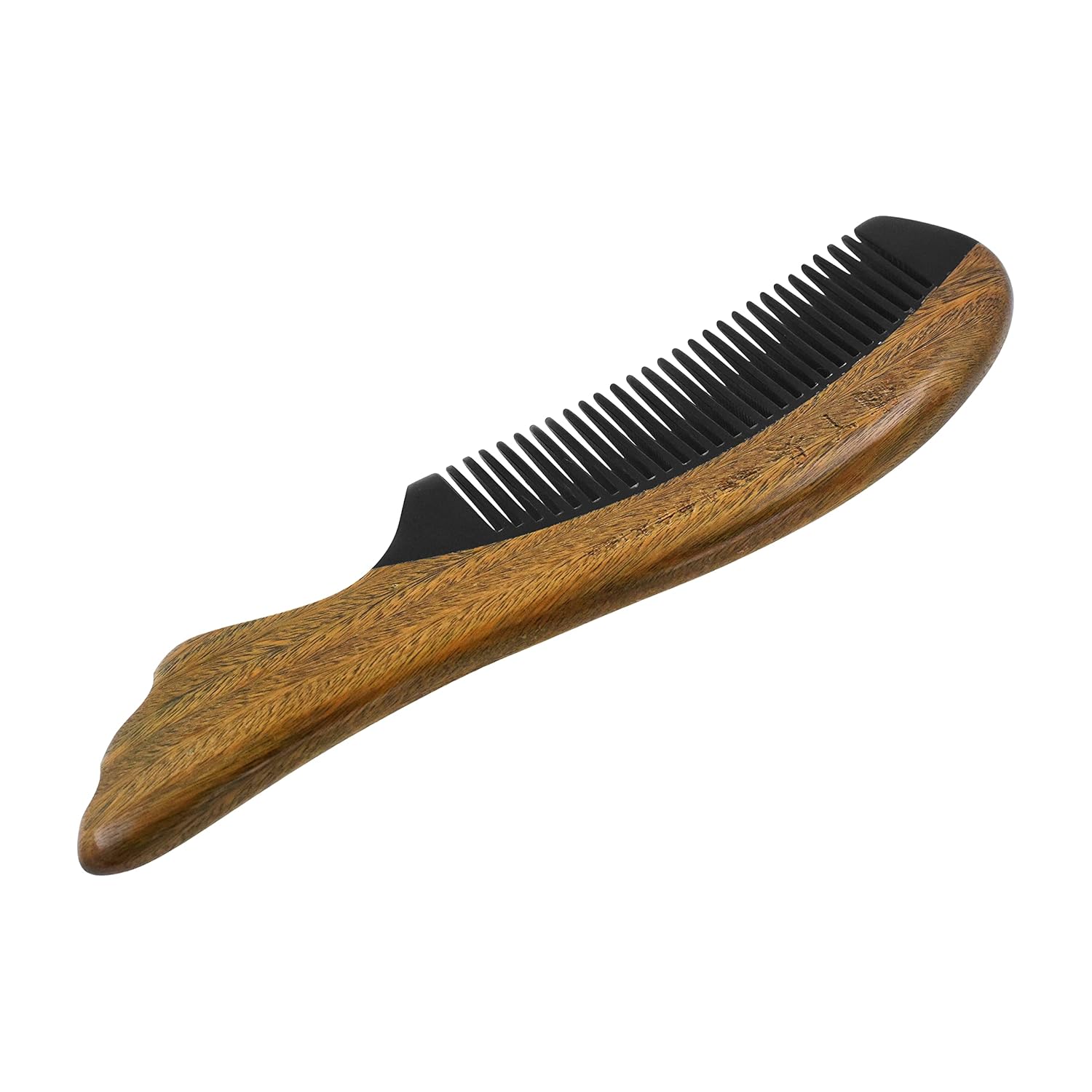 Mandala Crafts Wooden Comb - Green Sandalwood Horn Anti-Static Wood Comb - Wooden Wide Tooth Hair Comb for Men Women Straight Curly Hair Detangling Beard