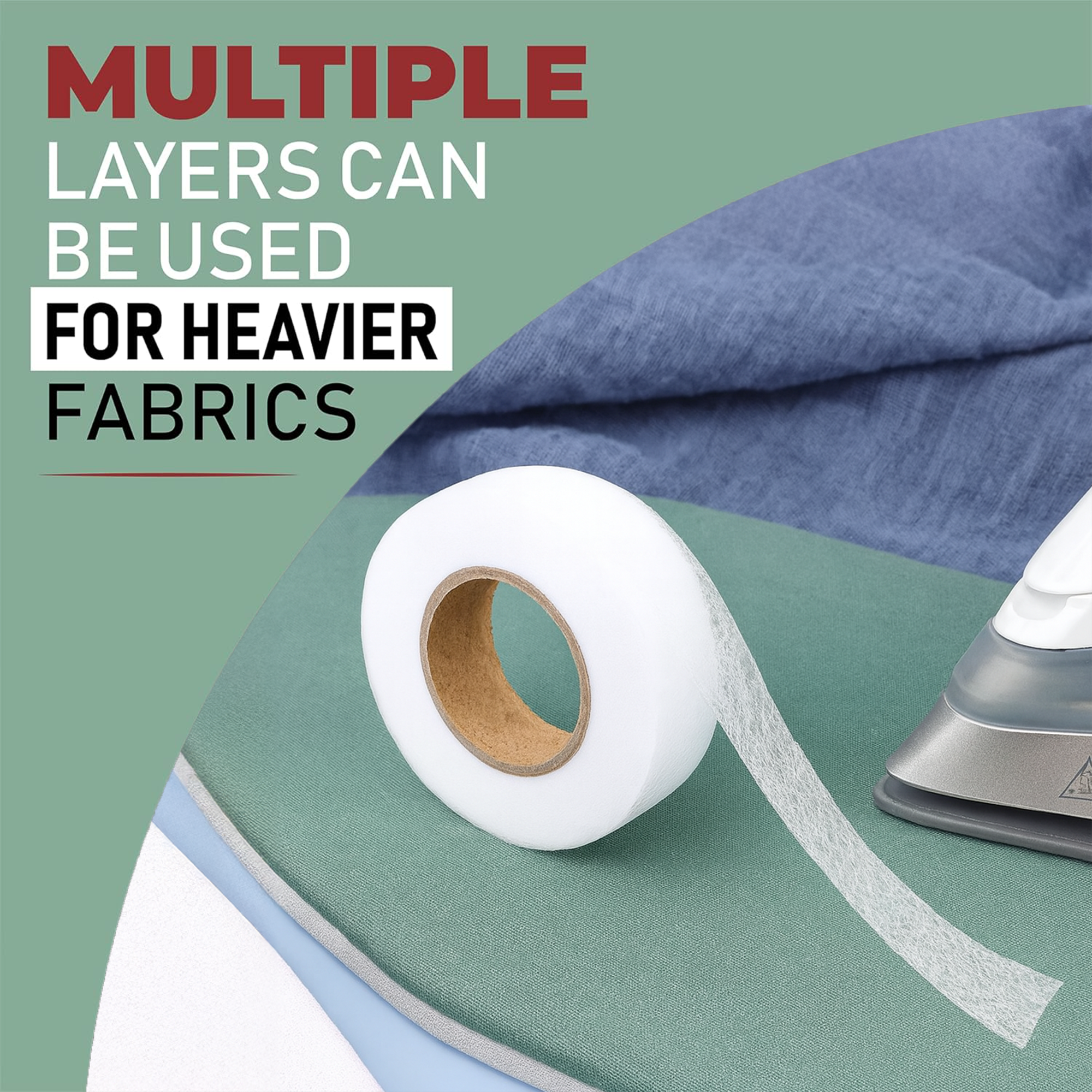 Mandala Crafts Hem Tape - Iron On Hemming Tape for Pants – No Sew Adhesive Fusing Tape for Fabric Fusion Curtains Pants Clothes