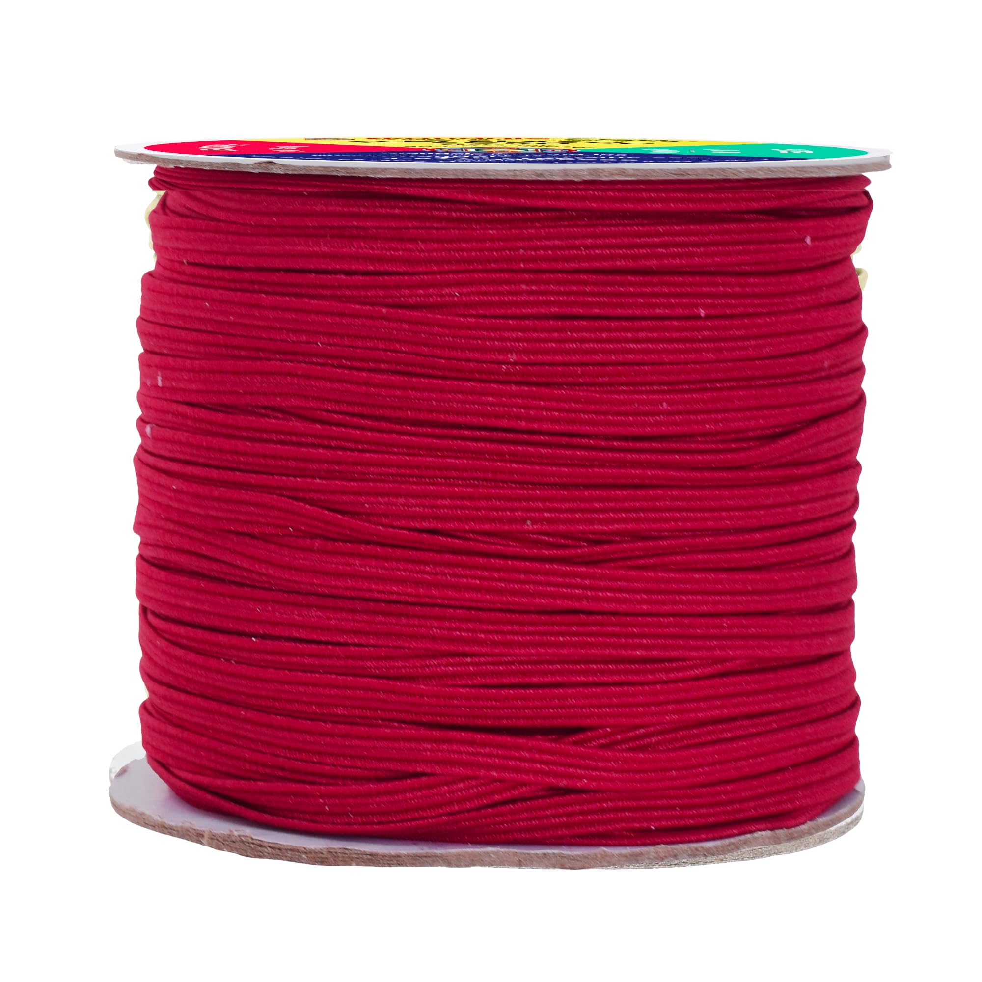 Mandala Crafts Flat Elastic Band, Braided Stretch Strap Cord Roll for Sewing and Crafting; 1/8 inch 3mm 50 Yards