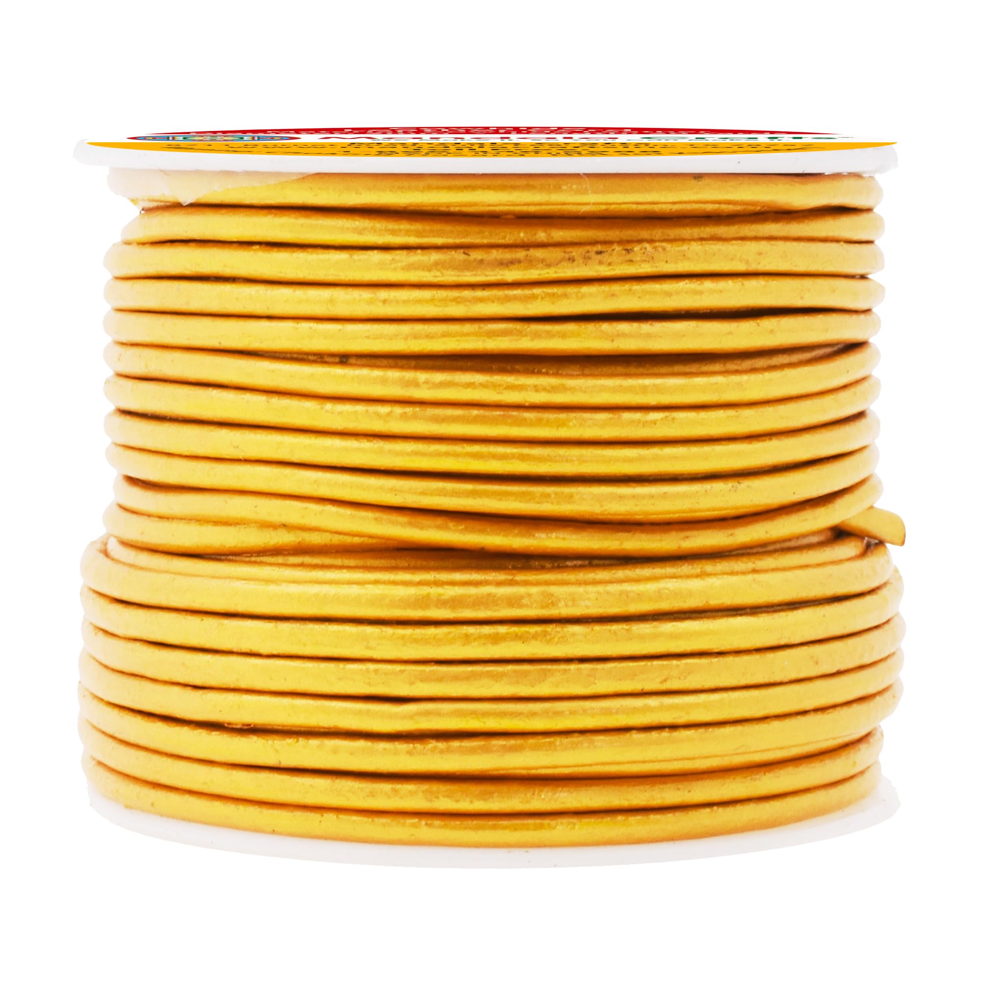 Mandala Crafts Round Cowhide Genuine Leather String Cord, Natural Rawhide Rope for Jewelry Making, Kumihimo Braiding, Shoelaces