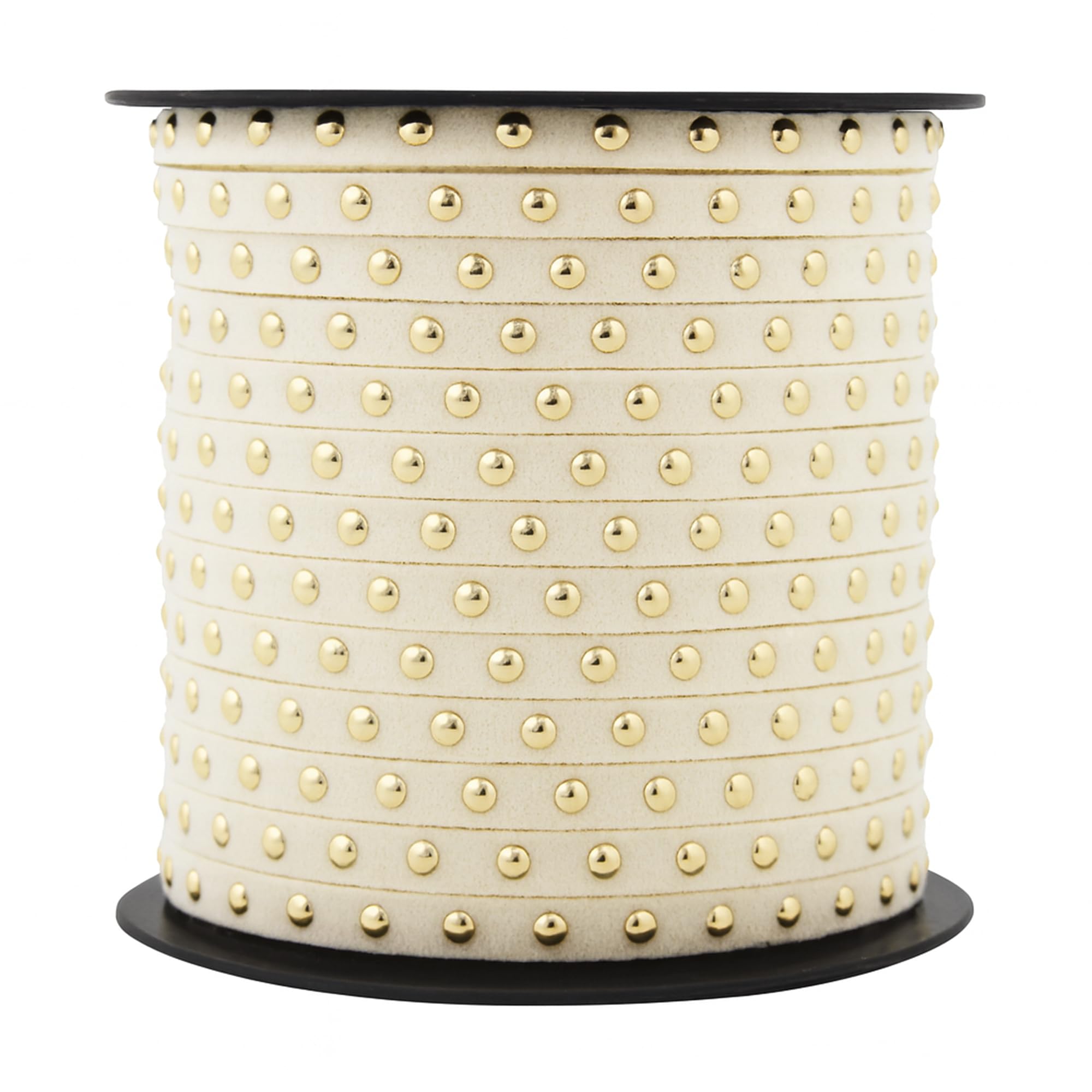 Studded Faux Suede Cord Rope for Jewelry Making - 20 Yards Faux Leather Ribbon - Flat Micro Fiber Leather String Faux Leather Lace with Rivets