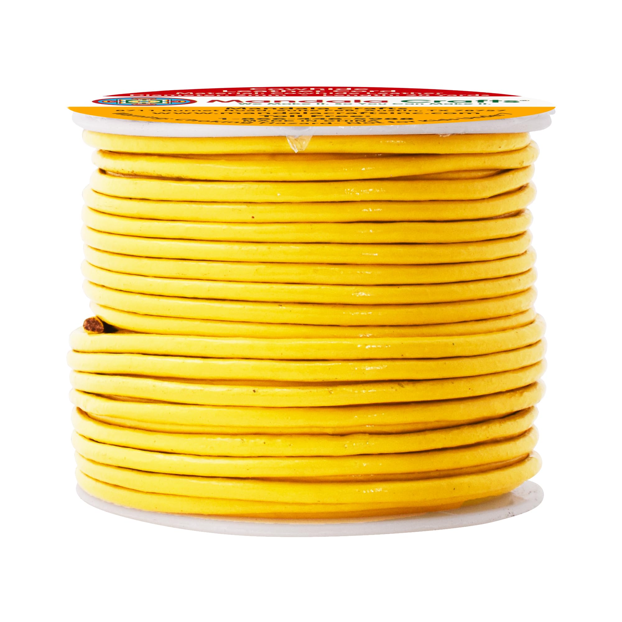 Mandala Crafts Round Cowhide Genuine Leather String Cord, Natural Rawhide Rope for Jewelry Making, Kumihimo Braiding, Shoelaces