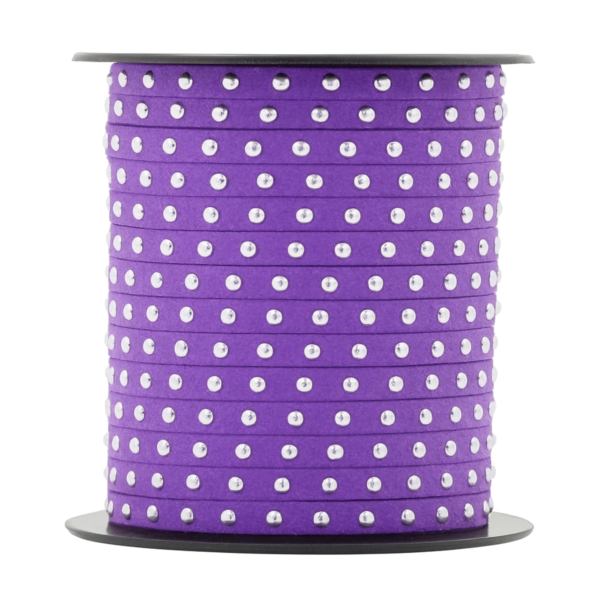Studded Faux Suede Cord Rope for Jewelry Making - 20 Yards Faux Leather Ribbon - Flat Micro Fiber Leather String Faux Leather Lace with Rivets